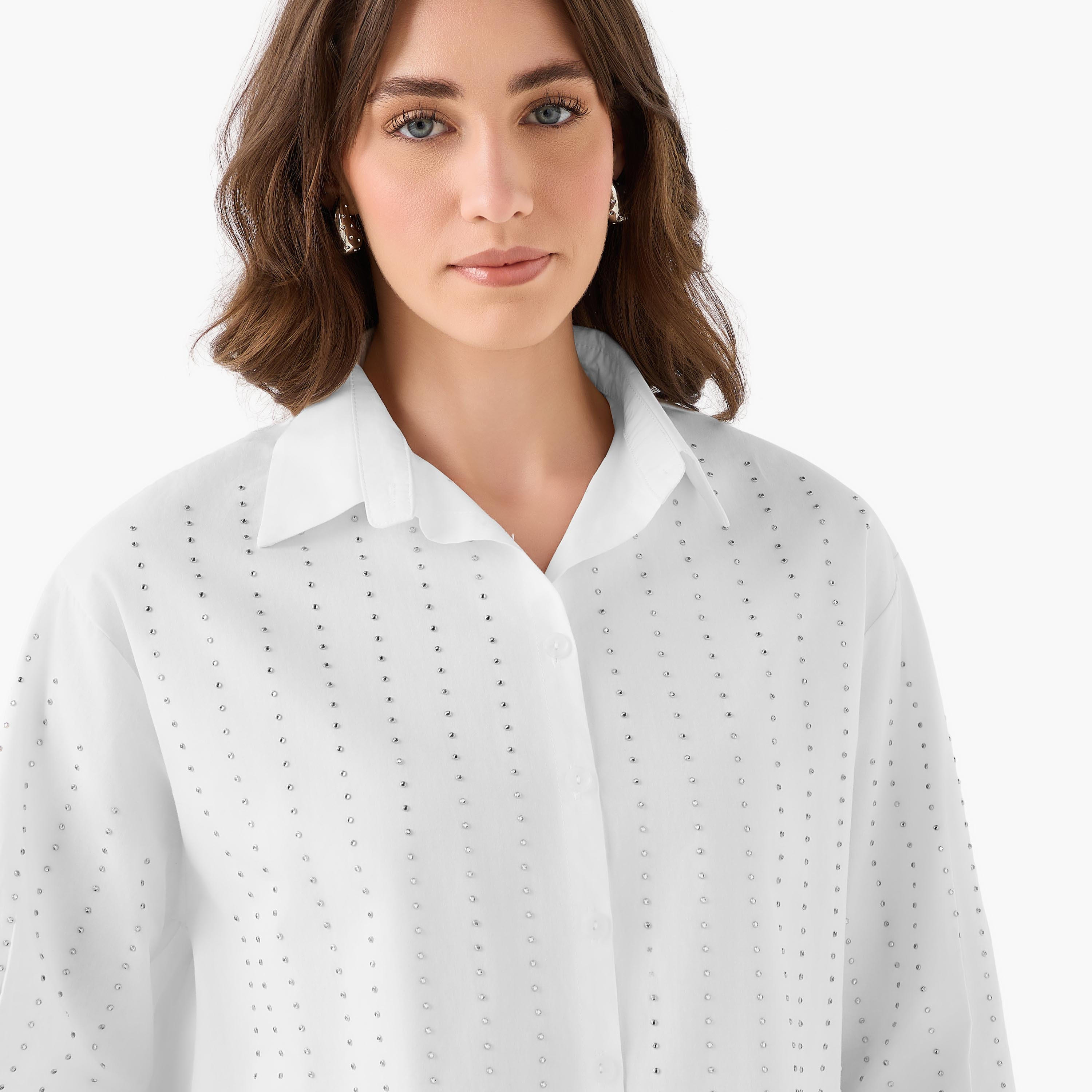 2Xtremz Cotton Shirt with Embellished Detail-women-clothing-shirtsandblouses-shirts-image-5