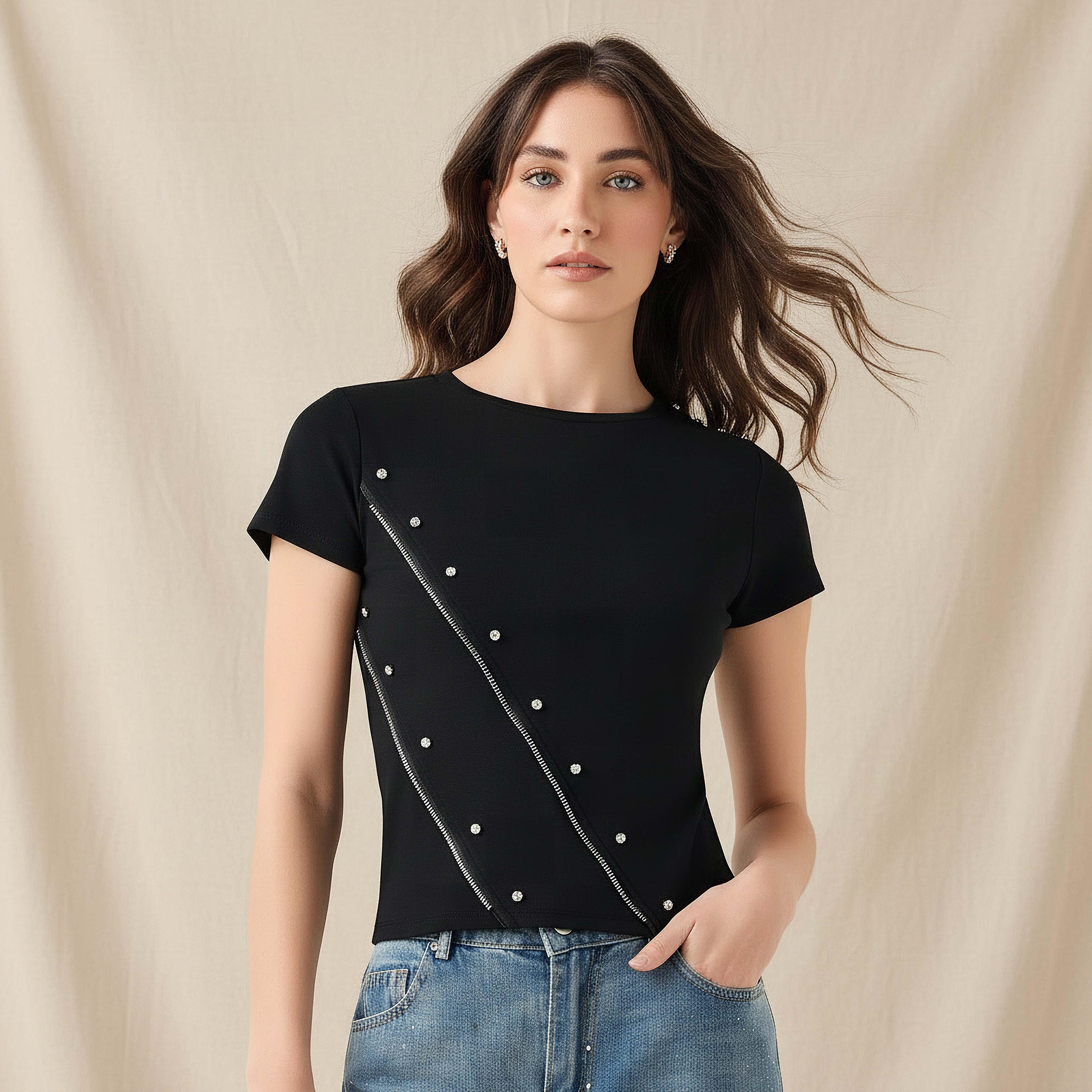 2Xtremz T-shirt with Embellished Detail-women-clothing-tshirts-image-1