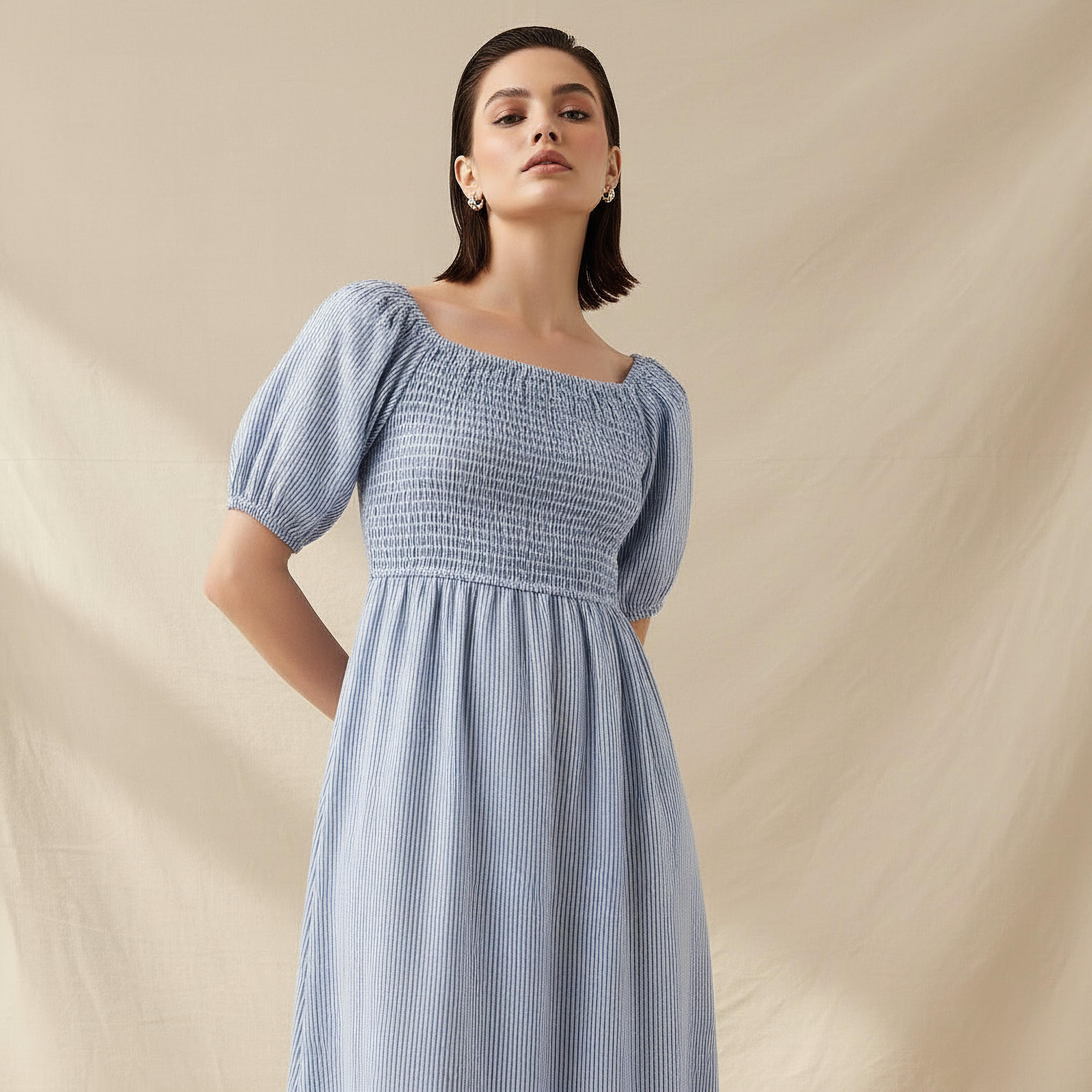 فستان ميدي بتطريز على الحافة من تو إكستريمز-women-clothing-dresses-image-2