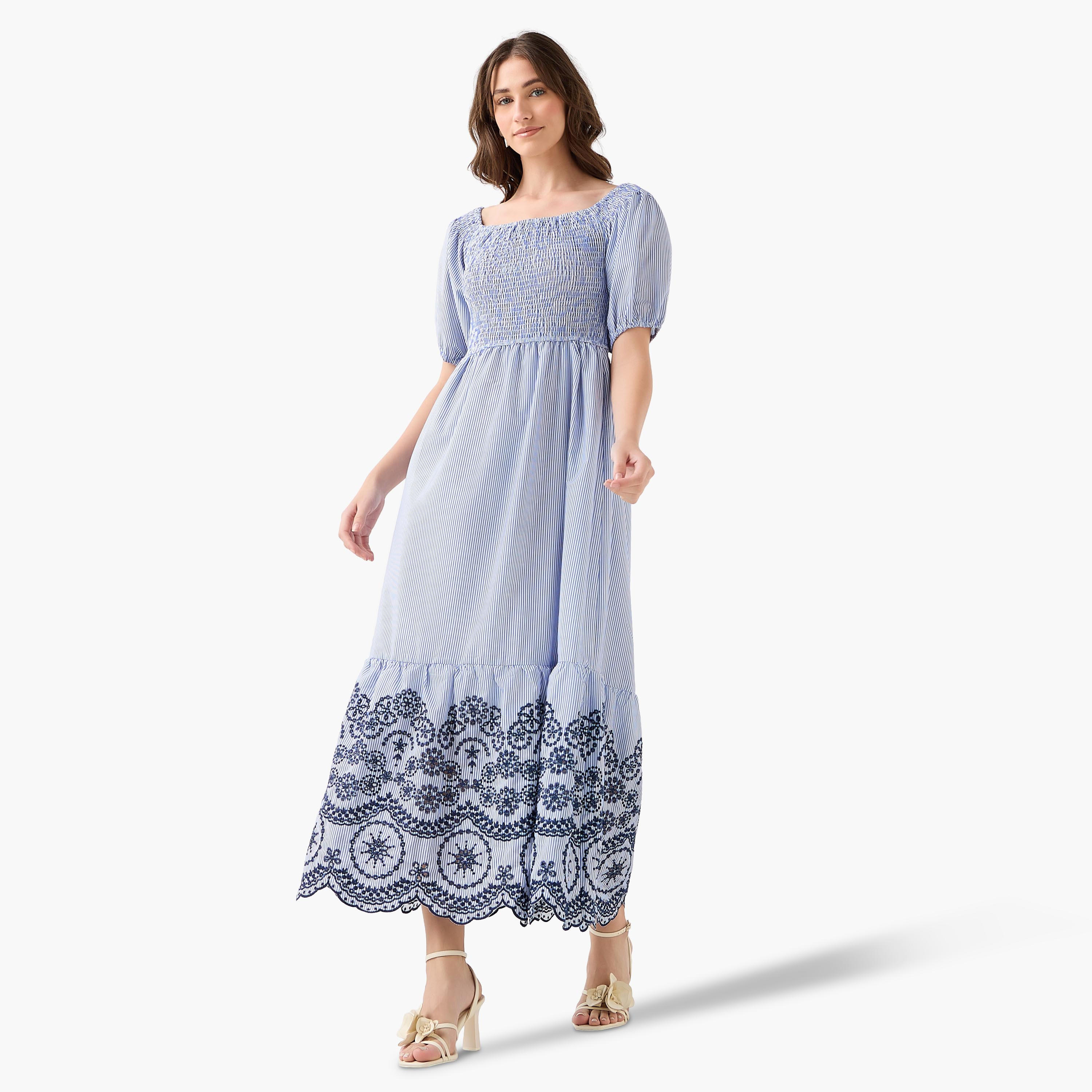 فستان ميدي بتطريز على الحافة من تو إكستريمز-women-clothing-dresses-image-3