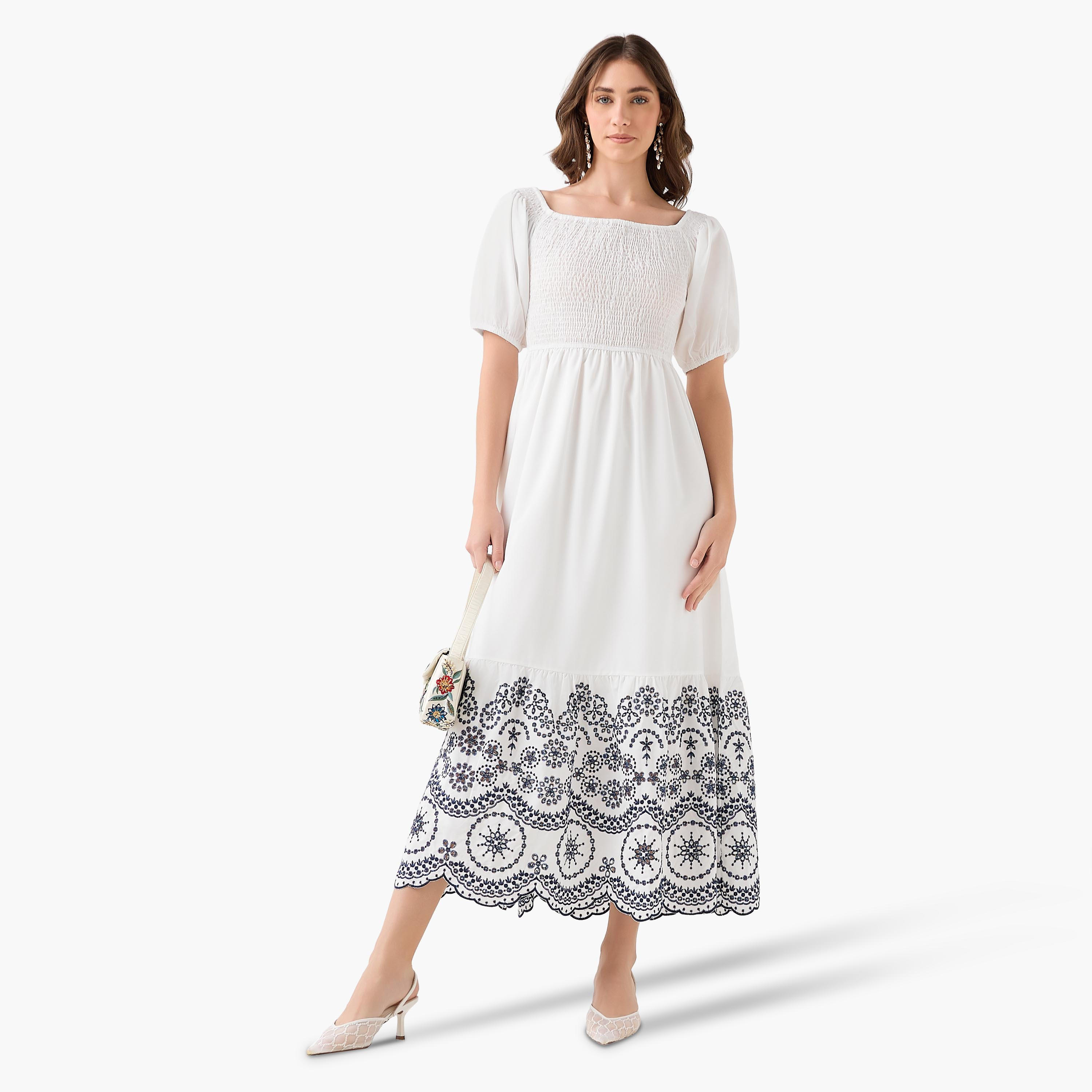 فستان ميدي بتطريز على الحافة من تو إكستريمز-women-clothing-dresses-image-3