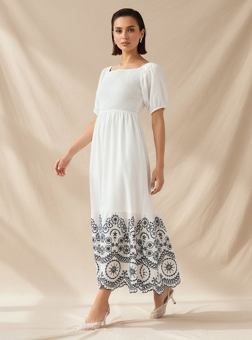 فستان ميدي بتطريز على الحافة من تو إكستريمز-women-clothing-dresses-image-1
