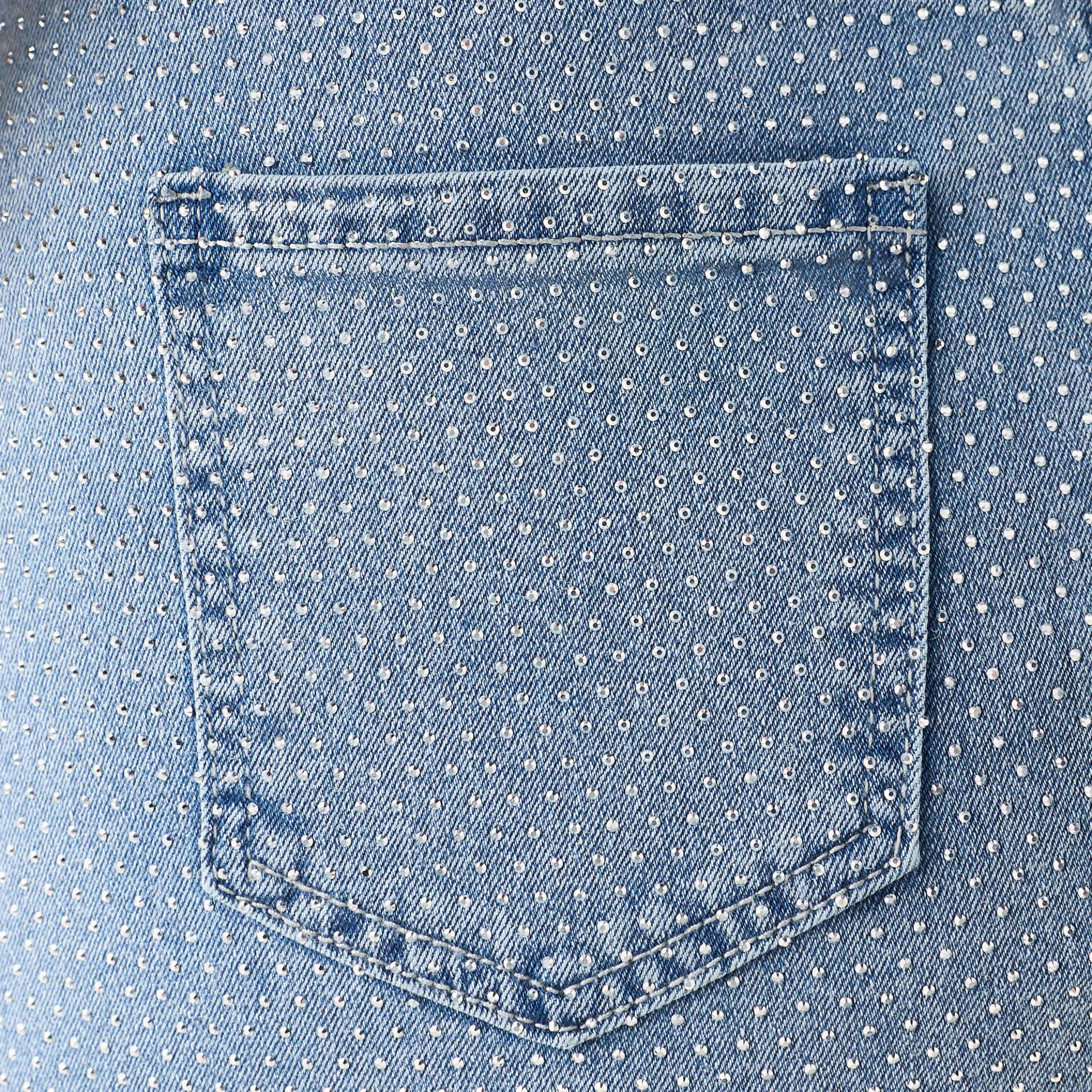 تنورة ميني دينم بتفاصيل مزينة من توإكستريمز-women-clothing-bottoms-skirts-image-6