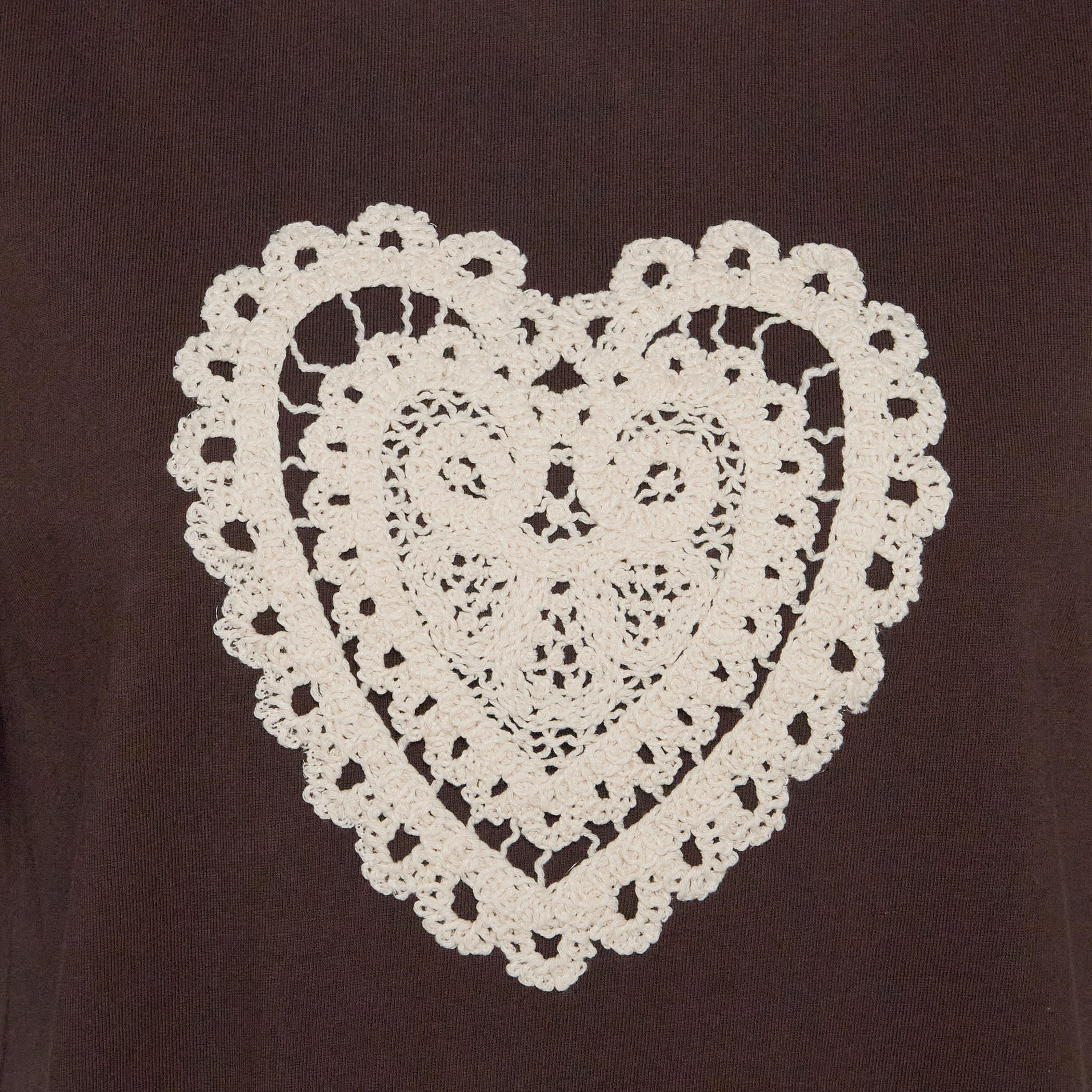 تيشيرت قطن بقصة عادية وتفاصيل كروشيه من تو إكستريمز-women-clothing-tshirts-image-2