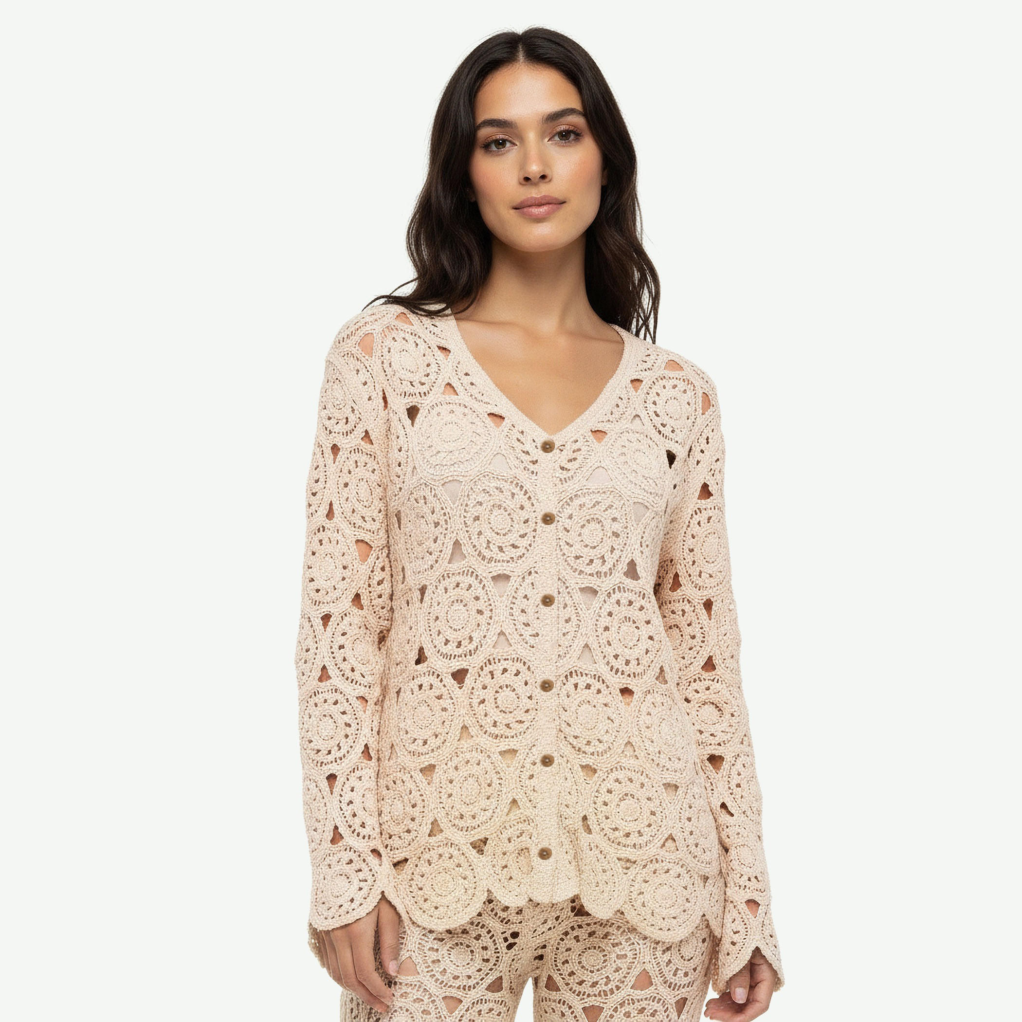 بلوزة كروشيه أنيقة بأزرار أمامية عصرية من توإكستريمز-women-clothing-shirtsandblouses-blouses-image-5