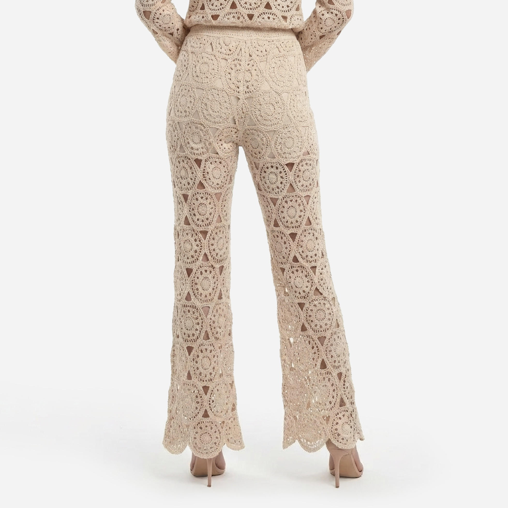 2Xtremz Flare Fit High-Rise Crochet Lace Detail Pants-women-clothing-coordsets-image-4