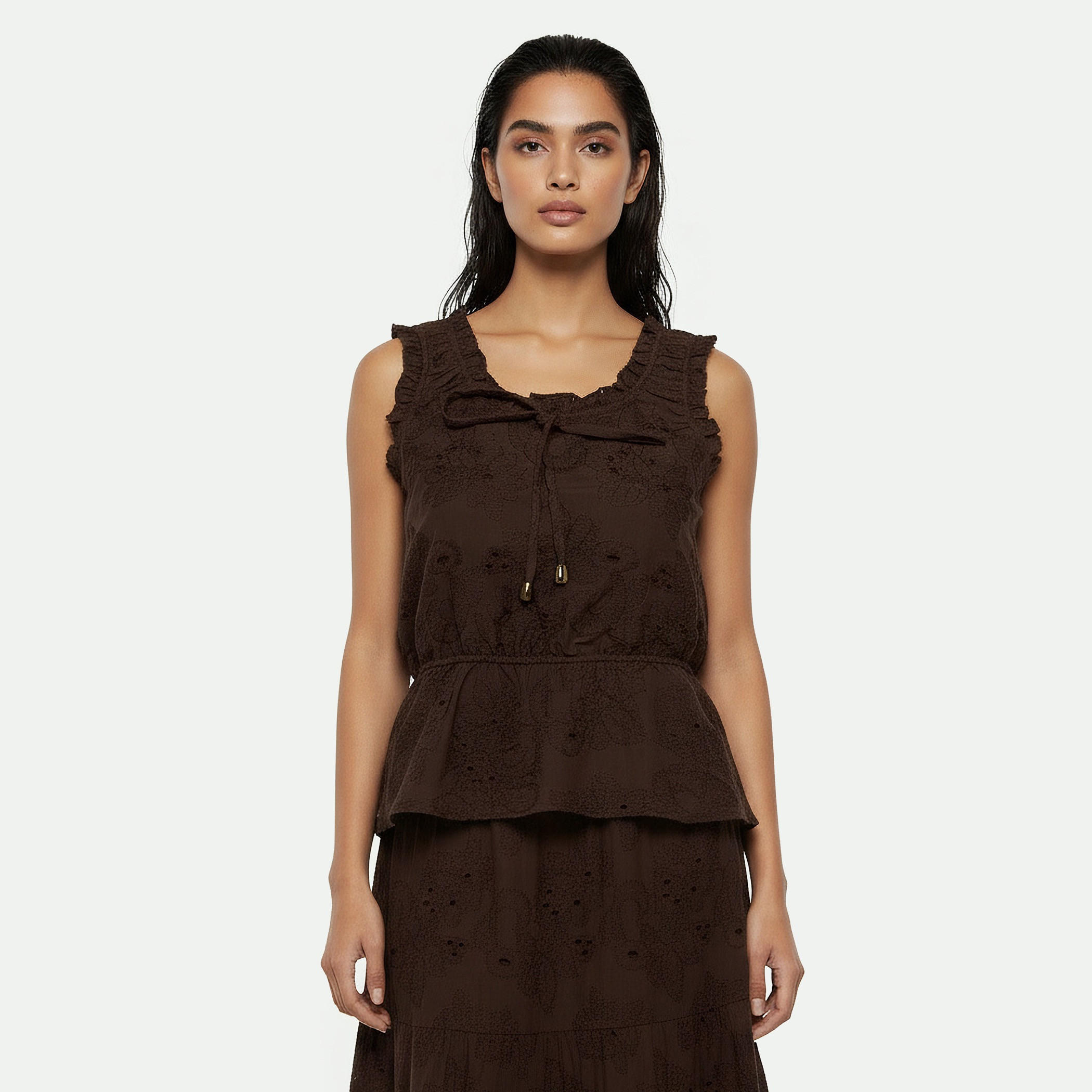 بلوزة قطن مطرزة بدون أكمام-women-clothing-coordsets-image-5