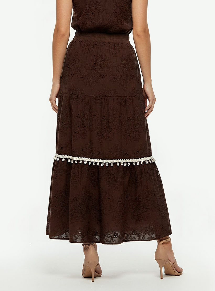 تنورة قطن ماكسي متعددة الطبقات بتطريز زهري من تو إكستريمز-women-clothing-bottoms-skirts-image-4