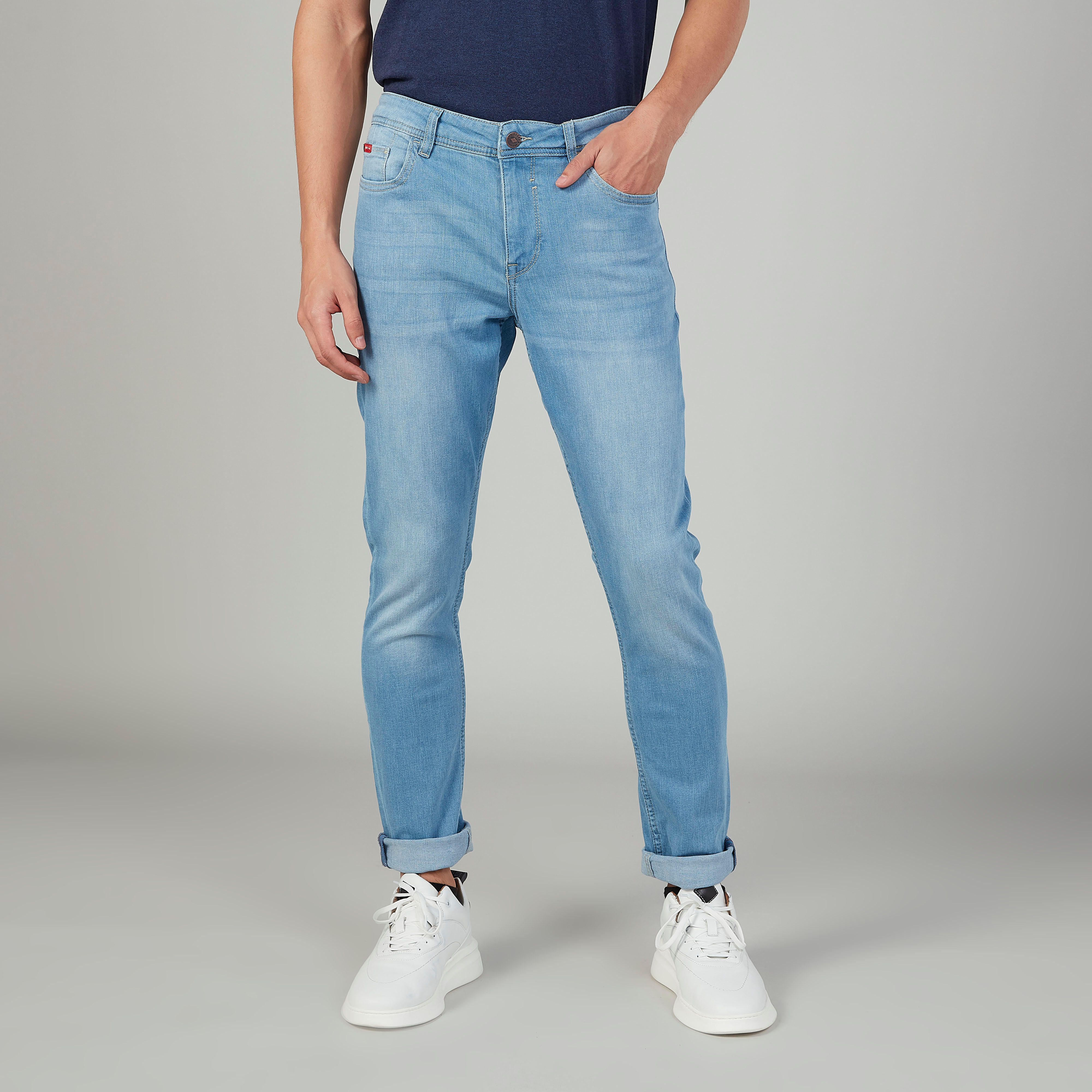 Lee Cooper Full Length Plain Jeans with Pocket Detail and Belt Loops-men-clothing-bottoms-jeans-image-1