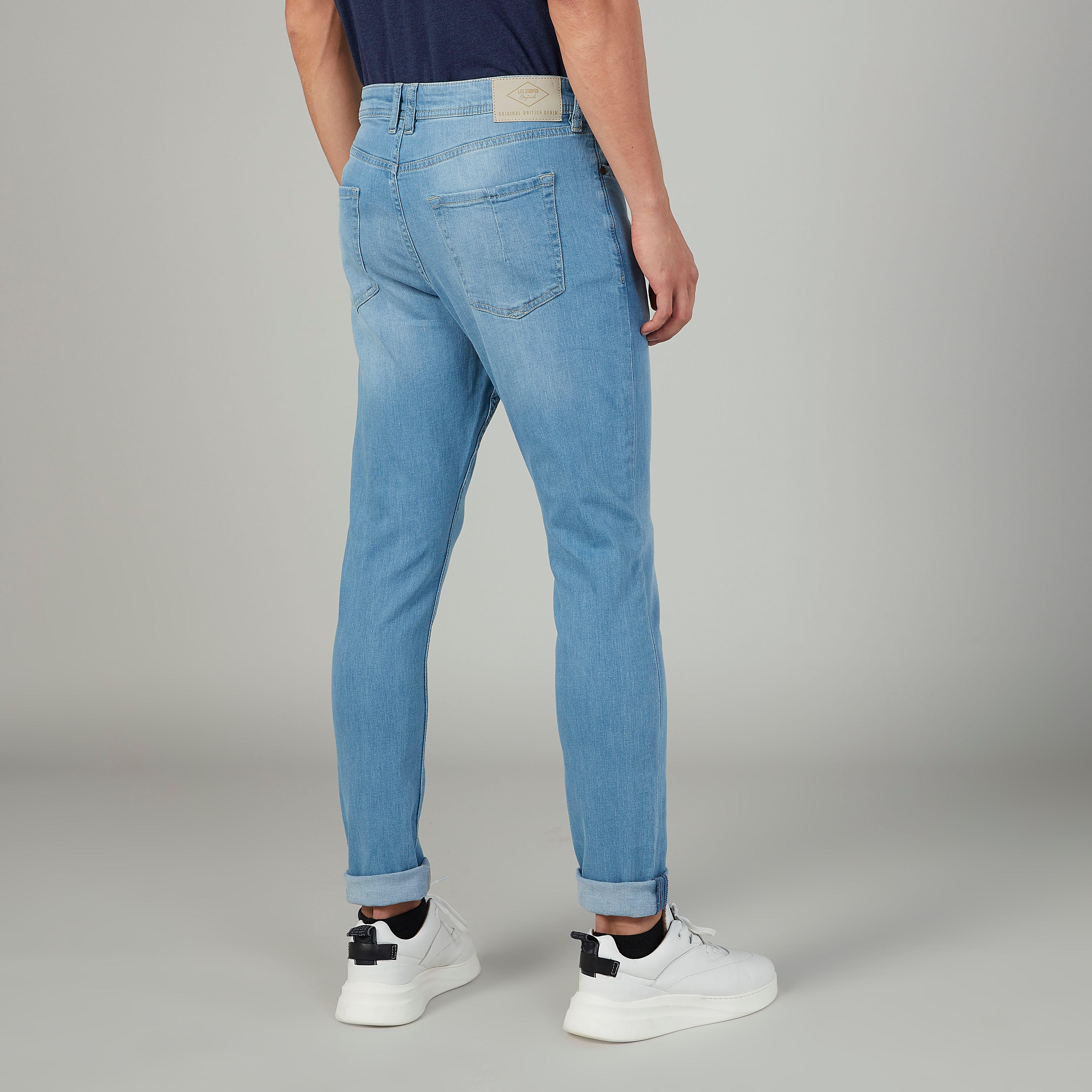 Lee Cooper Full Length Plain Jeans with Pocket Detail and Belt Loops-men-clothing-bottoms-jeans-image-4