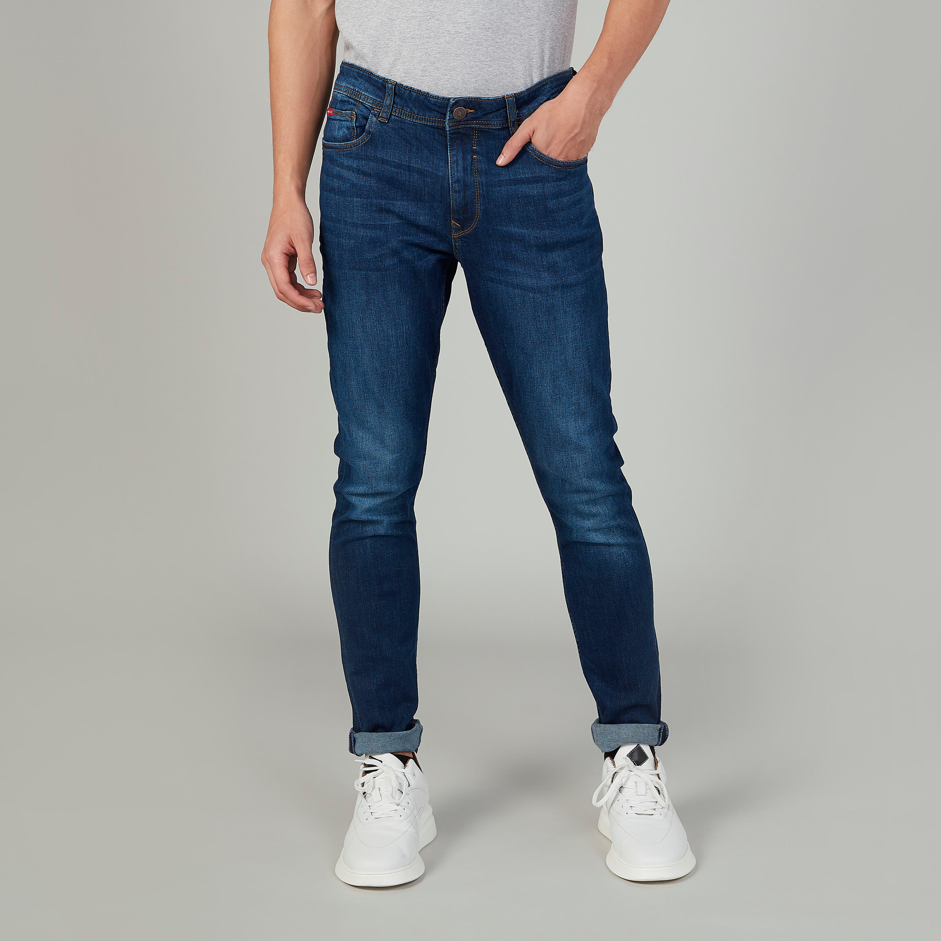 بنطلون جينز طويل بارز الملمس بجيوب من لي كوبر-men-clothing-bottoms-jeans-image-1