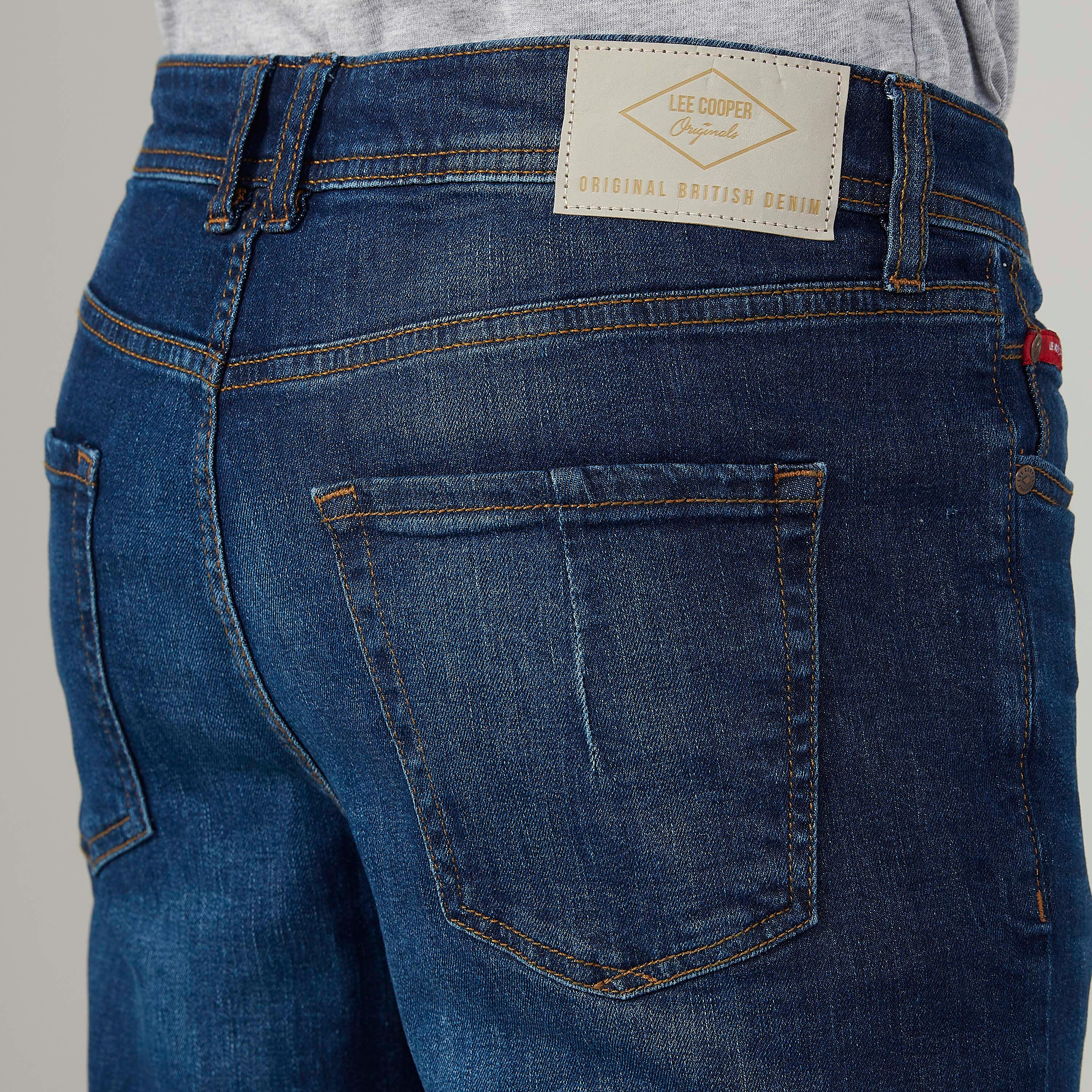 بنطلون جينز طويل بارز الملمس بجيوب من لي كوبر-men-clothing-bottoms-jeans-image-3