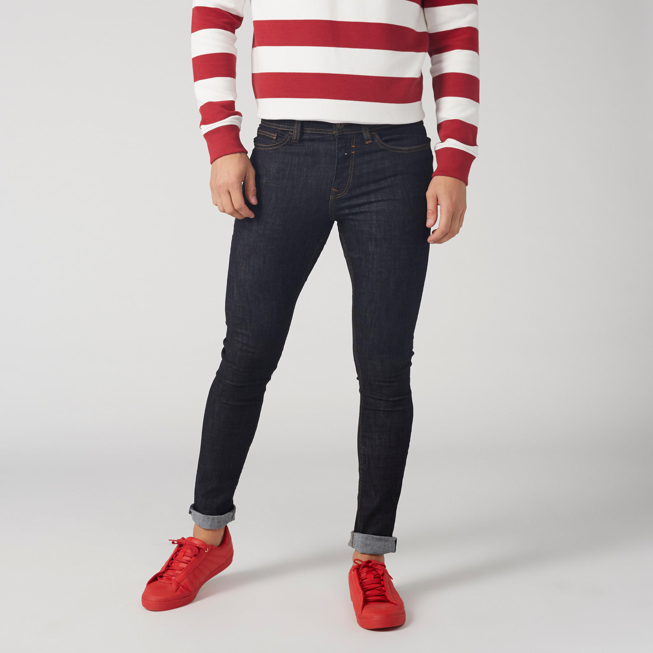 بنطال جينز طويل بجيب مطرّز وزر إغلاق من لي كوبر-men-clothing-bottoms-jeans-image-1