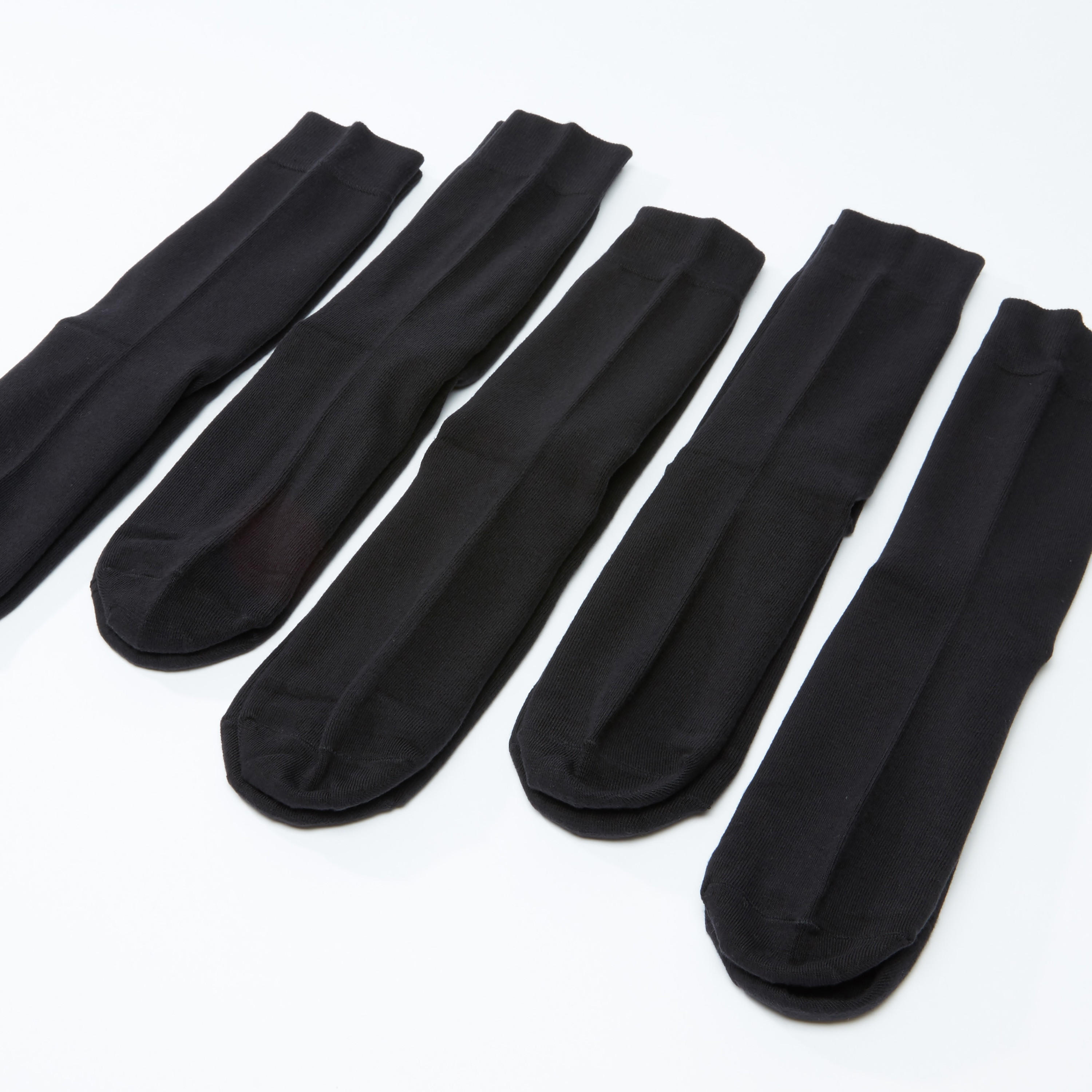 جوارب بارزة الملمس بطول متوسط - طقم من 5 أزواج-men-socks-image-2