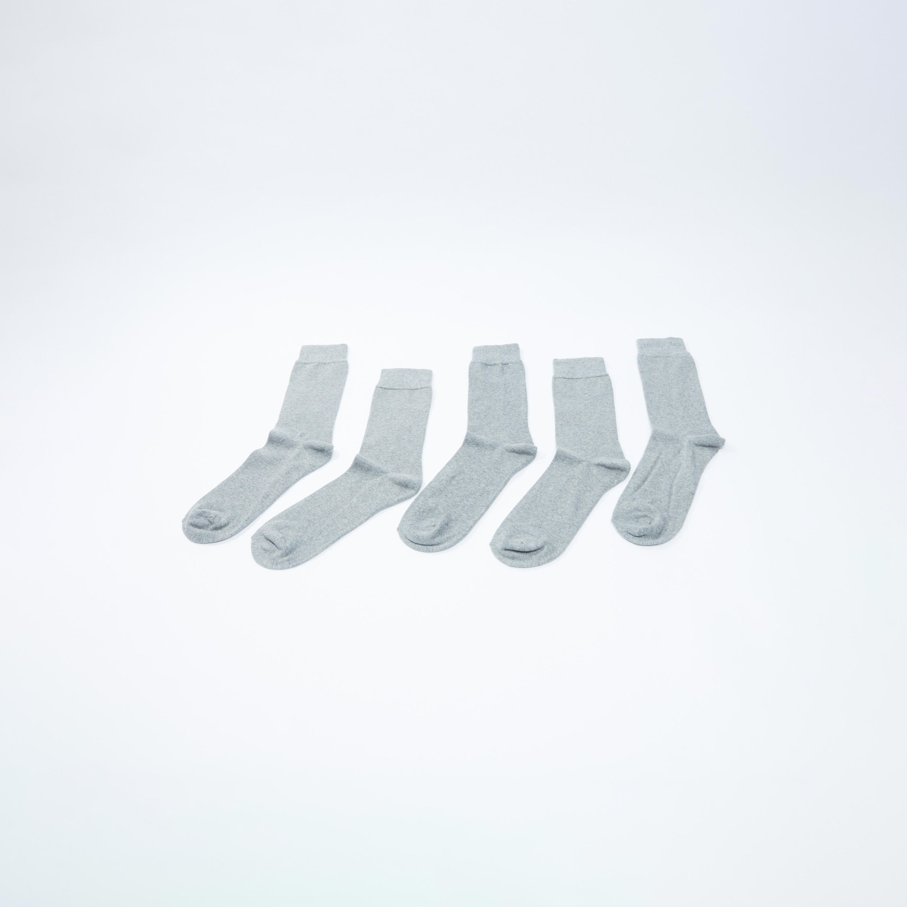 جوارب سادة بطول الكاحل بحوّاف مطّاطية - طقم من 5 أزواج-men-socks-image-3