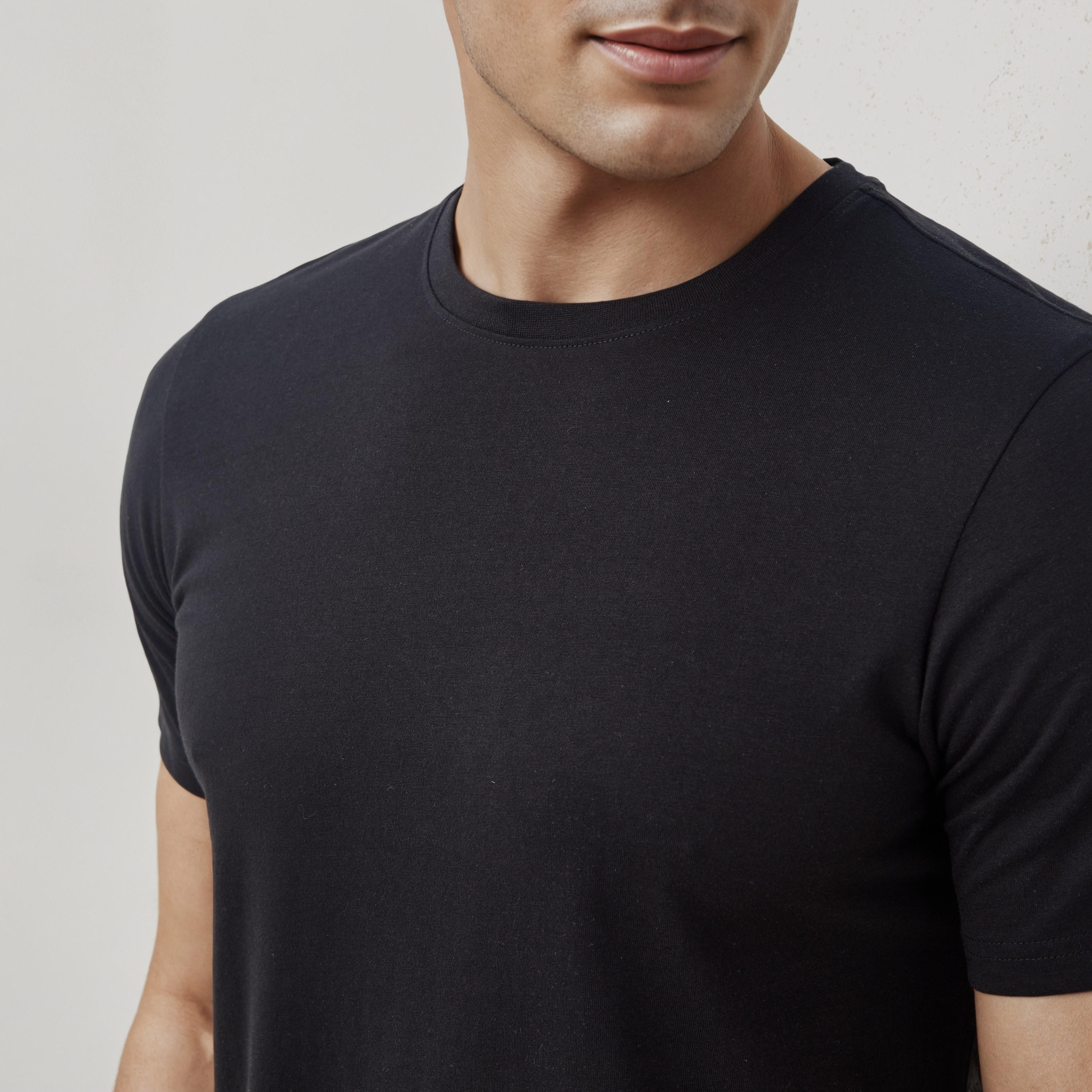 Plain Regular Fit Crew Neck T-shirt with Short Sleeves-men-clothing-tshirtsandpolos-tshirts-image-4