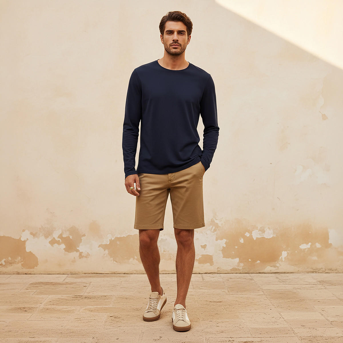 Slim Fit T-shirt with Crew Neck and Long Sleeves-PROMO_SP_SA_2FOR64_110625-image-3