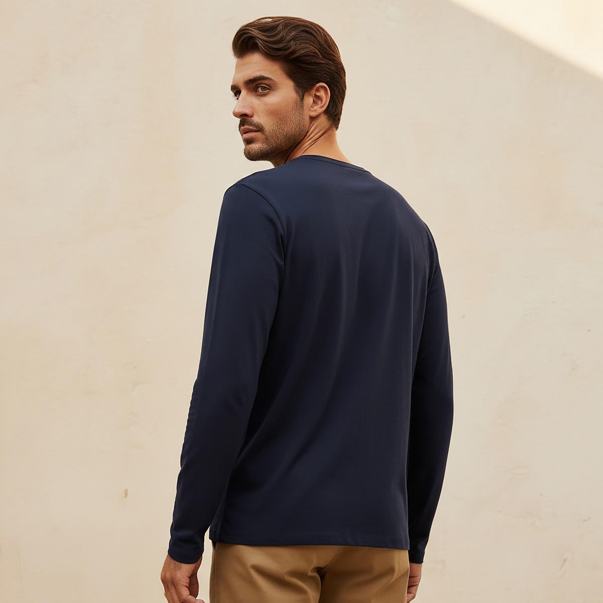 Slim Fit T-shirt with Crew Neck and Long Sleeves-PROMO_SP_SA_2FOR64_110625-image-4