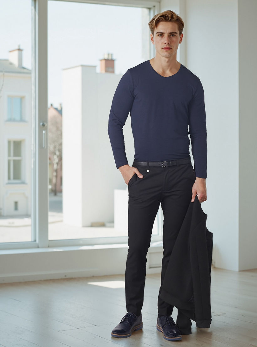V-Neck T-Shirt with Long Sleeves-men-clothing-tshirtsandpolos-tshirts-image-2