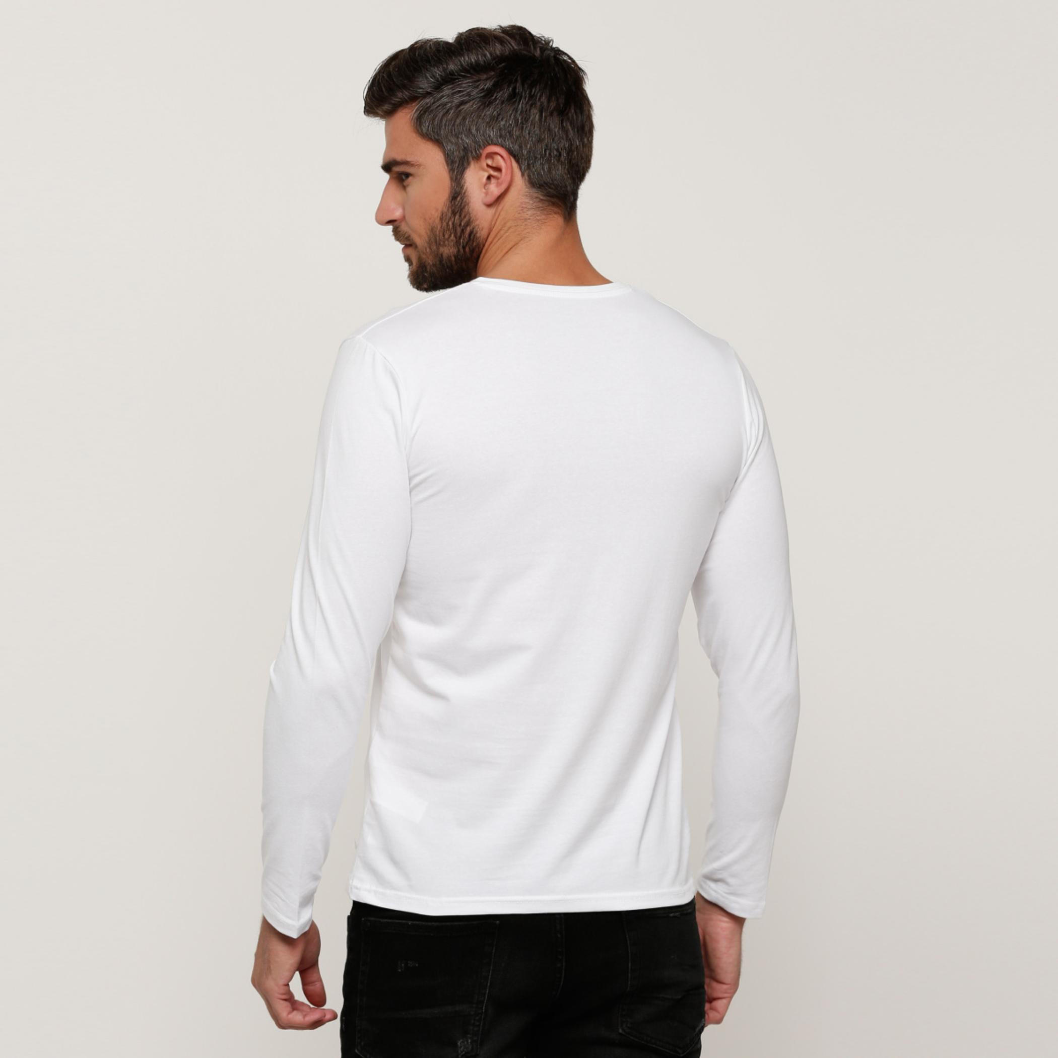 تيشيرت سادة بقصّة سليم وياقة V وأكمام طويلة -men-clothing-tshirtsandpolos-tshirts-image-2