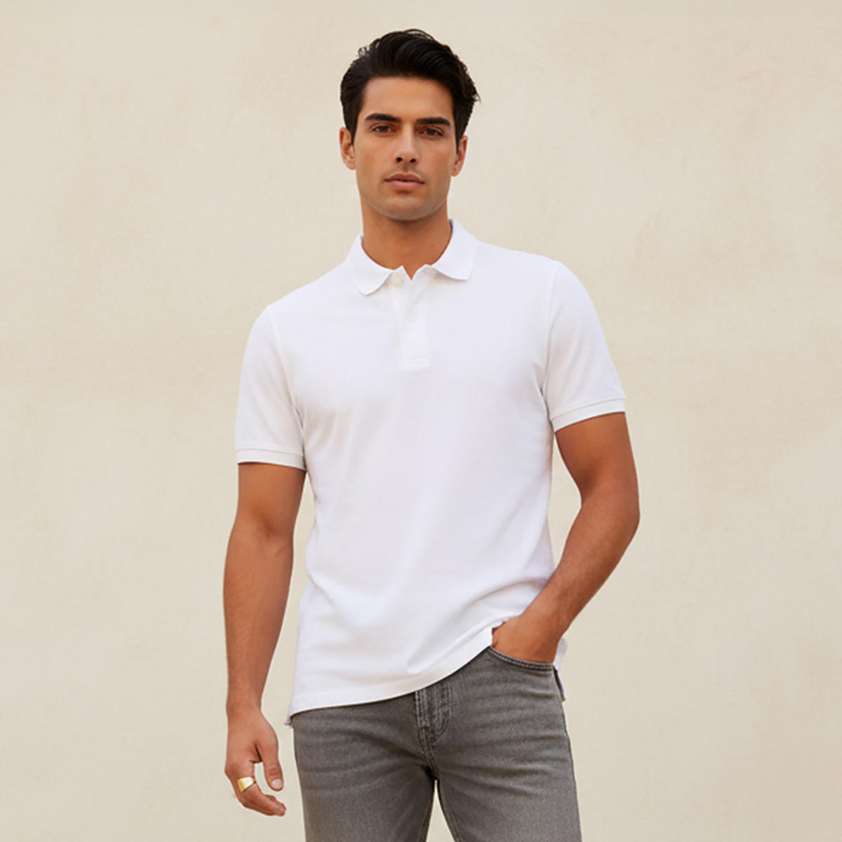 Polo T-shirt with Short Sleeves-men-clothing-tshirtsandpolos-polos-image-1