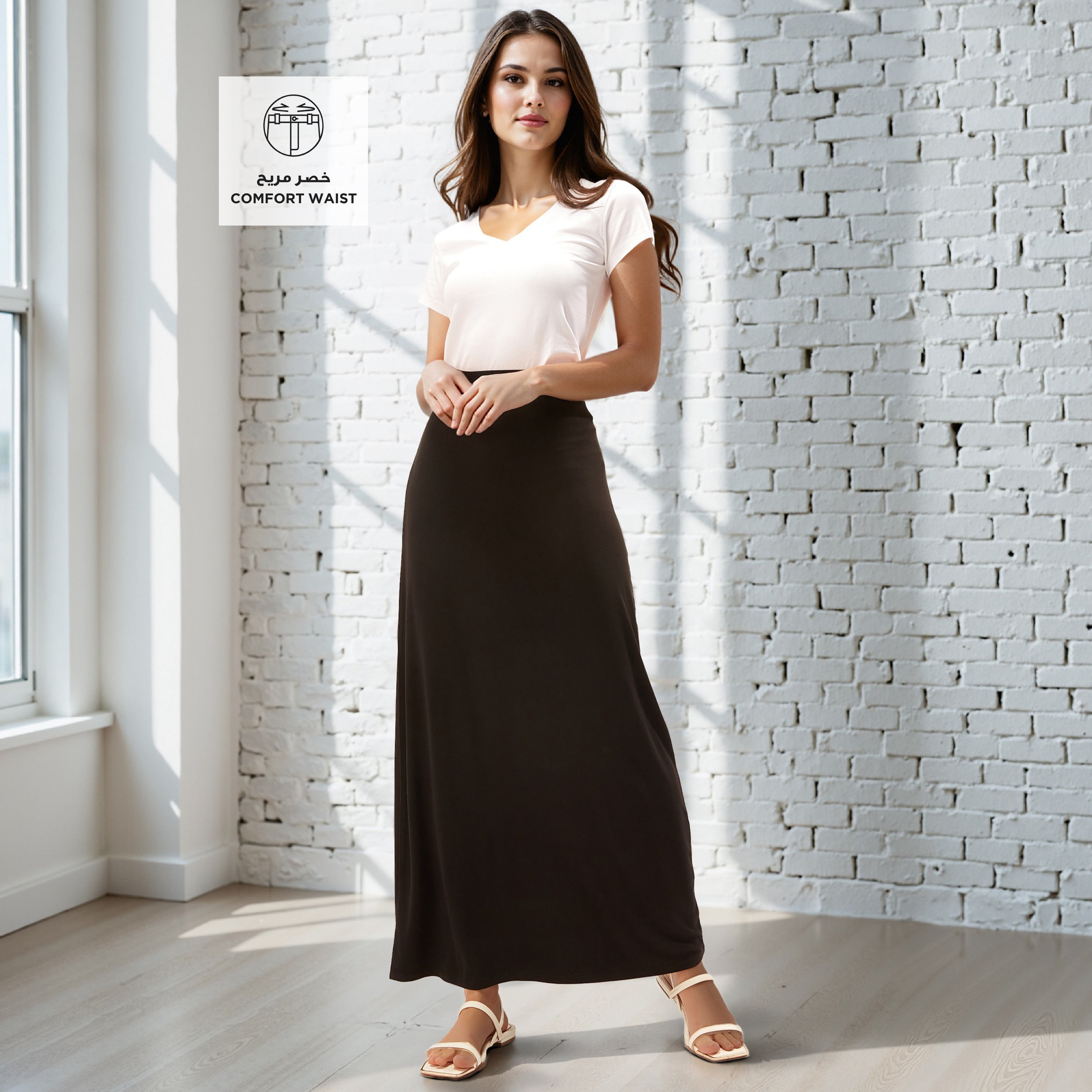 A-line Maxi Skirt with Flexi Comfort Elasticised Waistband-women-clothing-bottoms-skirts-image-6