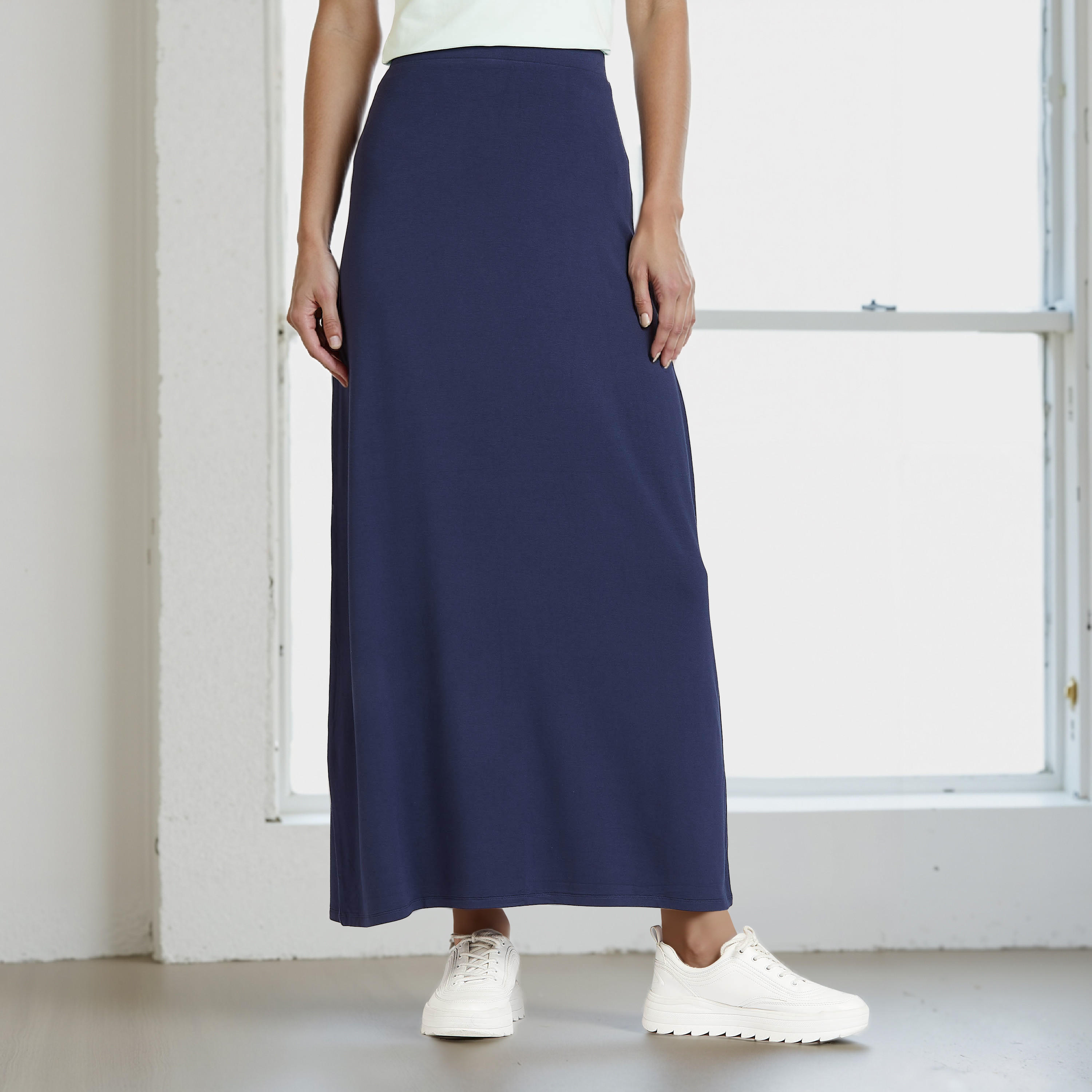 A-line Maxi Skirt with Flexi Comfort Elasticised Waistband-women-clothing-bottoms-skirts-image-1