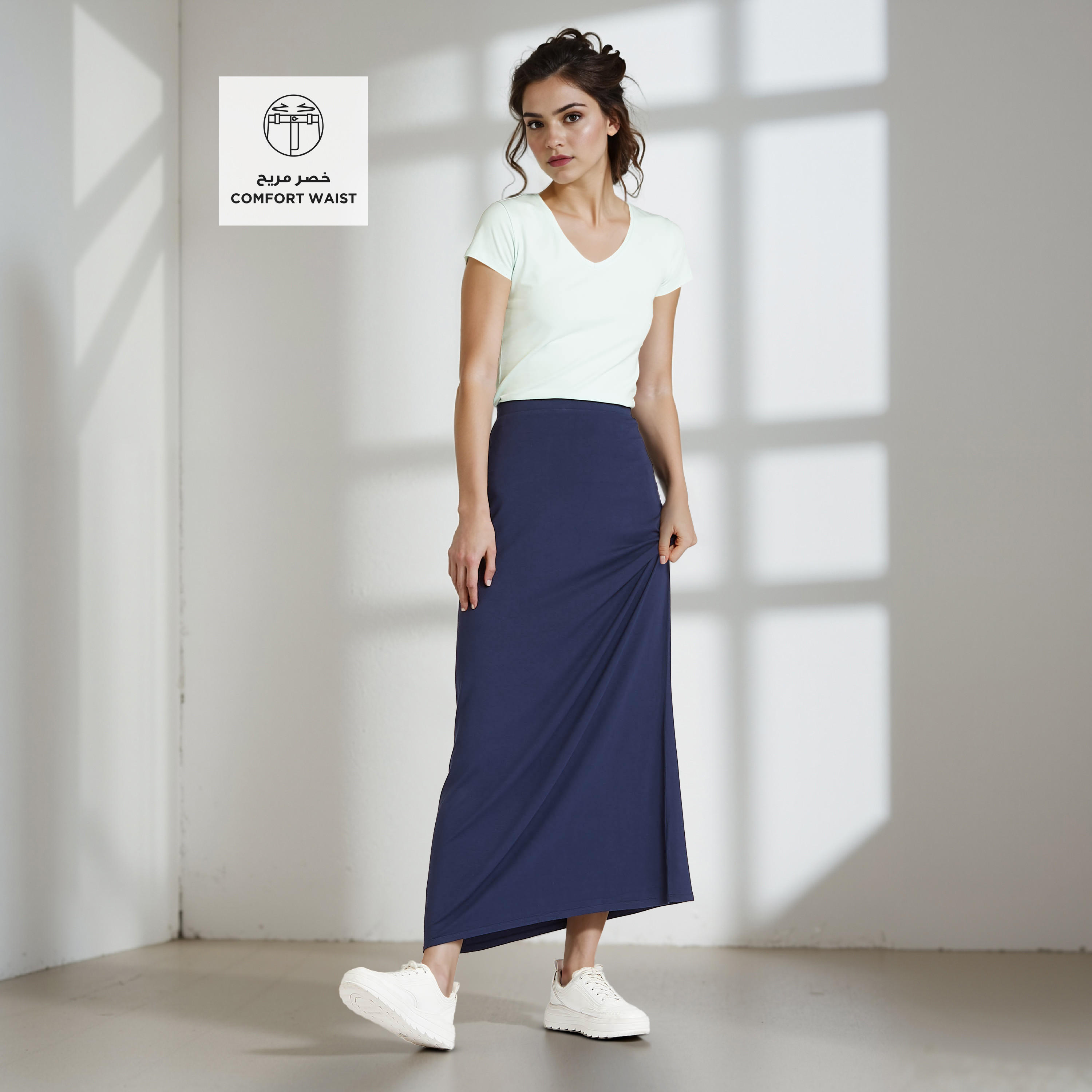 A-line Maxi Skirt with Flexi Comfort Elasticised Waistband-women-clothing-bottoms-skirts-image-2