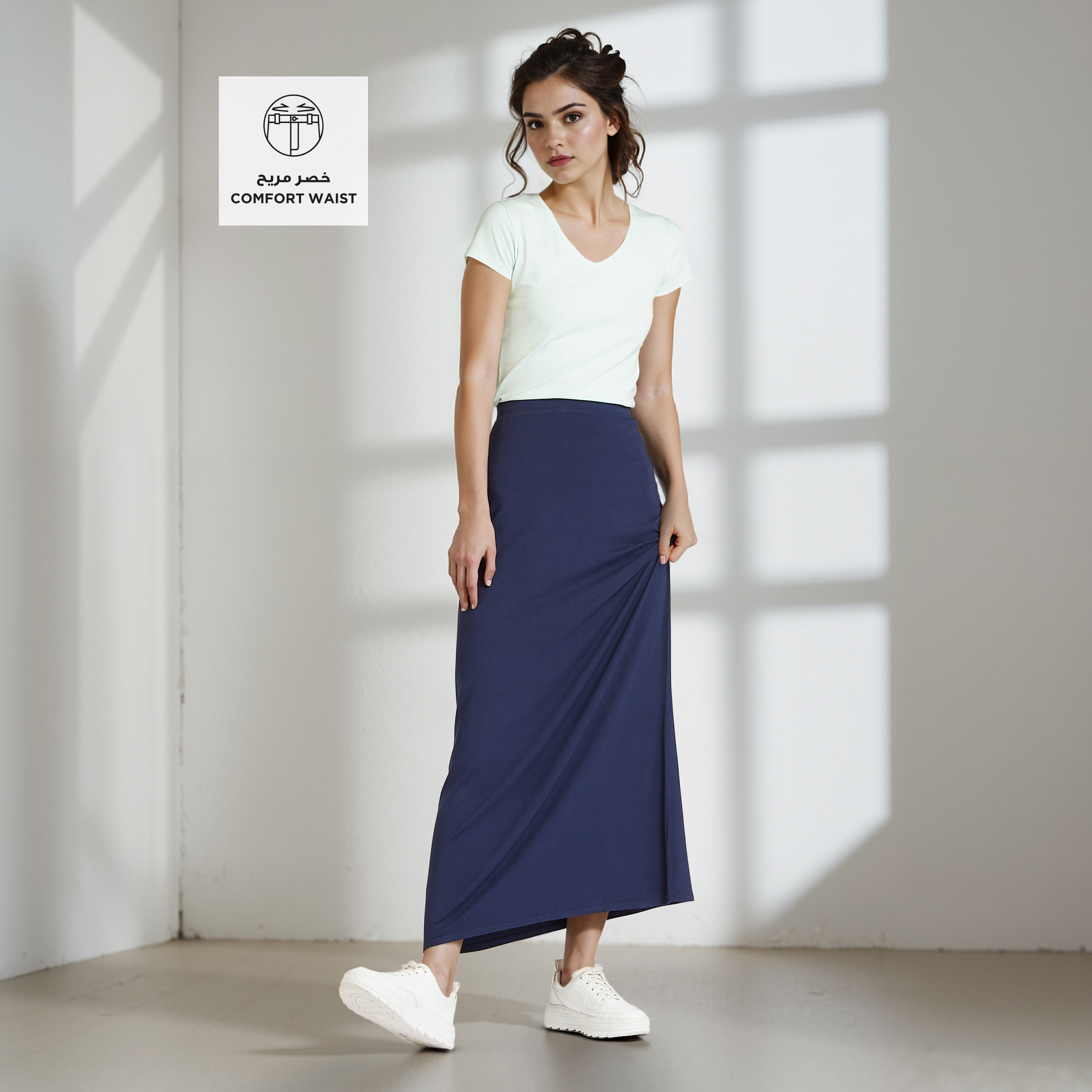 A-line Maxi Skirt with Flexi Comfort Elasticised Waistband-women-clothing-bottoms-skirts-image-2