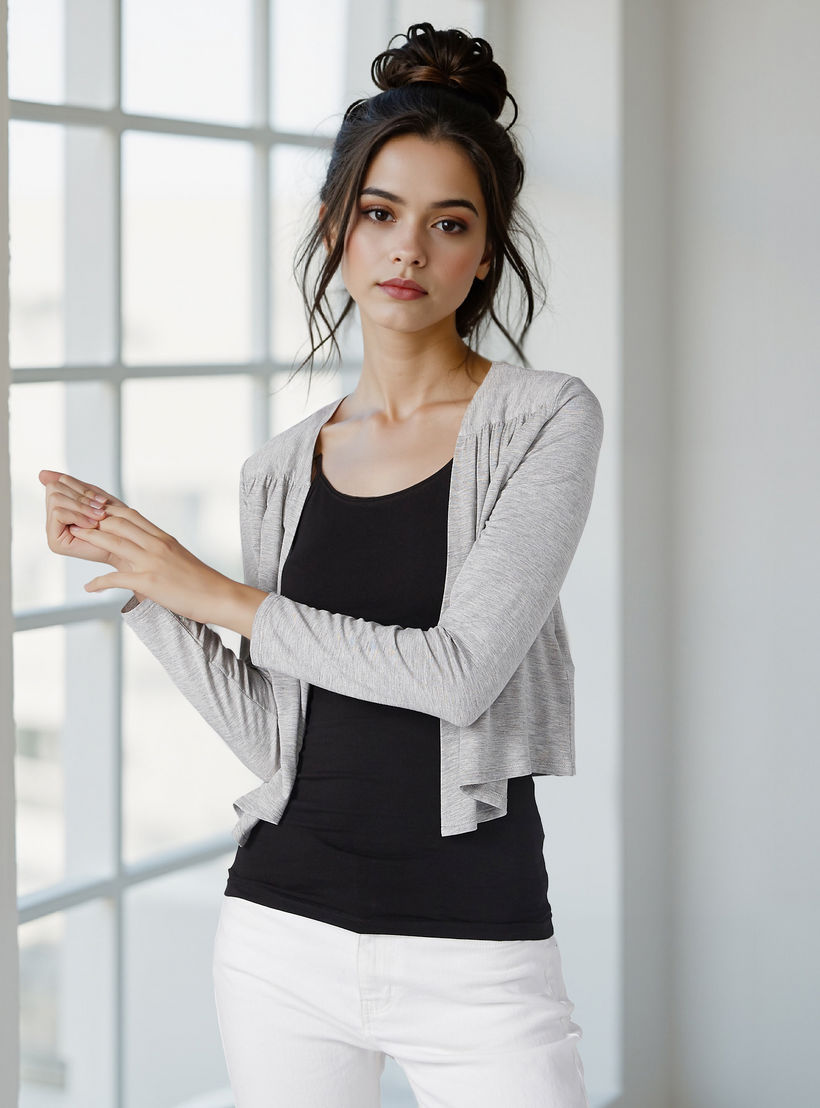 سترة ميلانج مفتوحة من الأمام بأكمام طويلة-women-winterwear-hoodiesandsweatshirts-sweatshirts-image-1