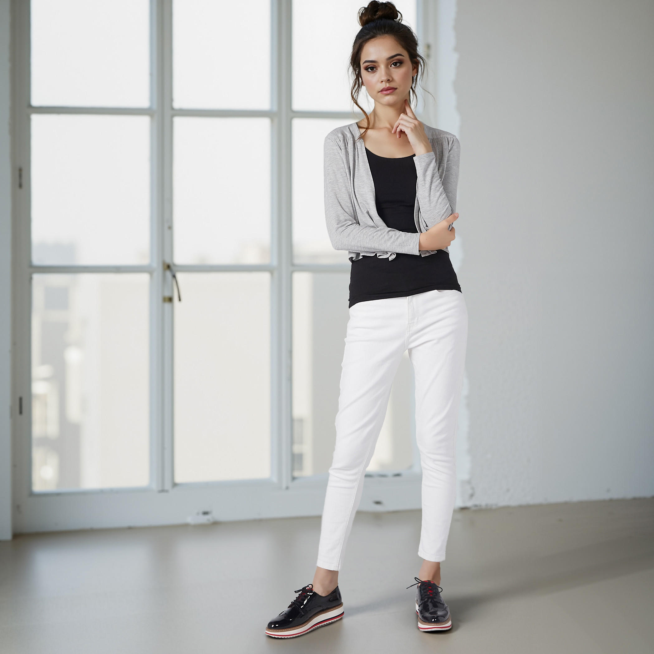 سترة ميلانج مفتوحة من الأمام بأكمام طويلة-women-winterwear-hoodiesandsweatshirts-sweatshirts-image-2