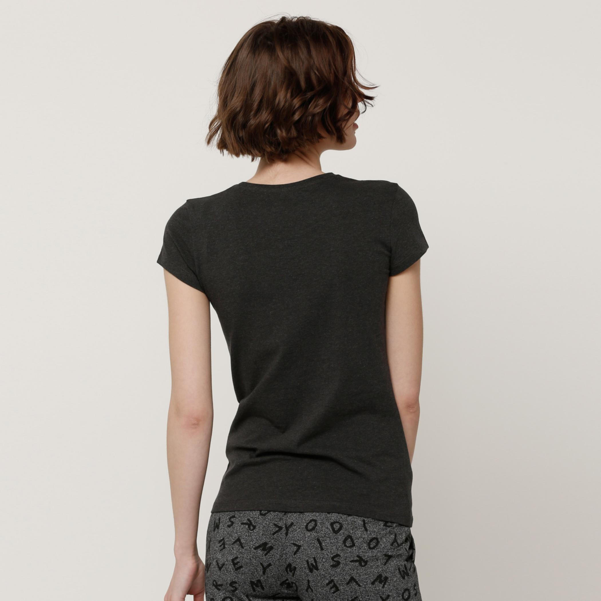 Plain Crew Neck T-Shirt with Cap Sleeves-women-clothing-tshirts-image-2