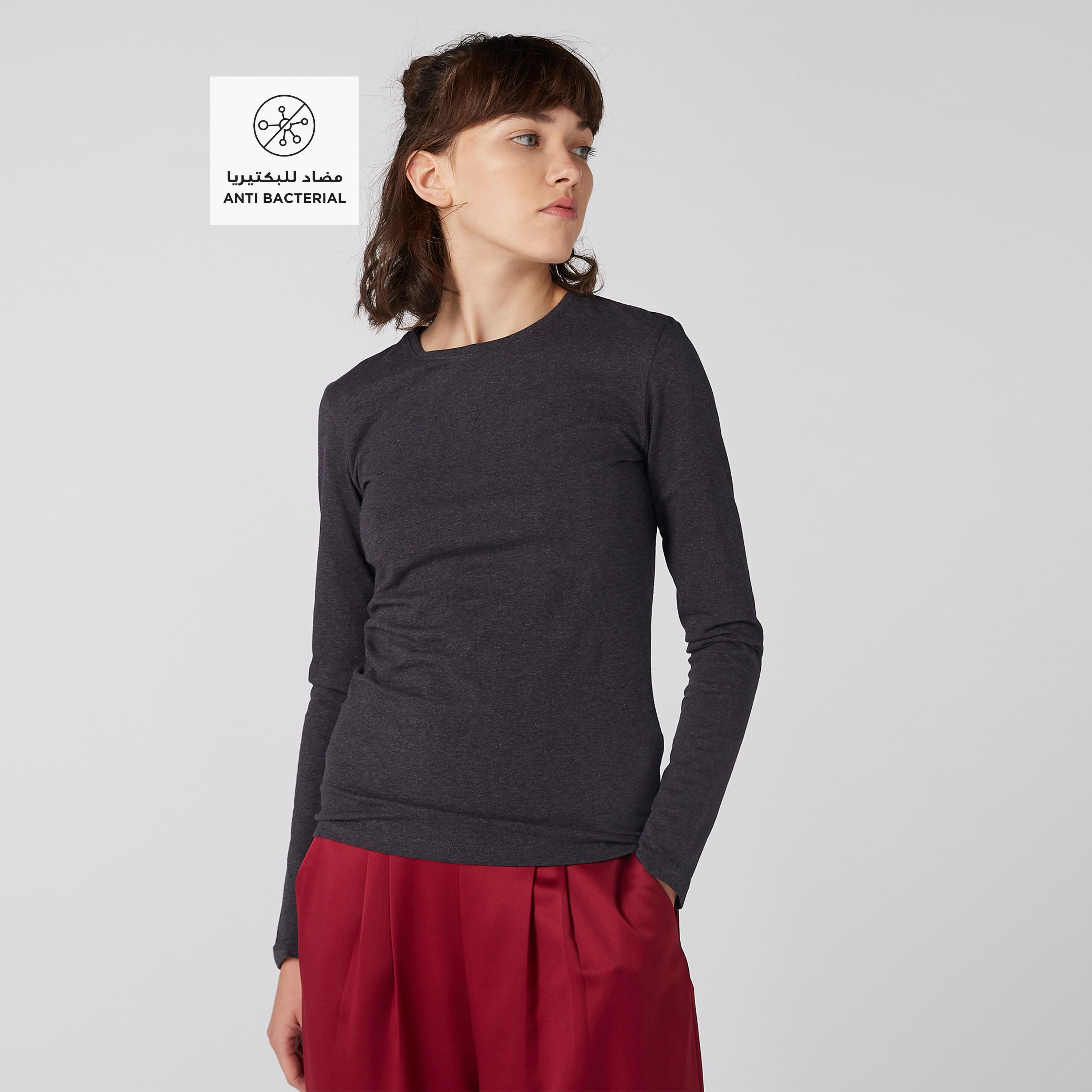 Round Neck T-Shirt with Long Sleeves-women-clothing-tshirts-image-2