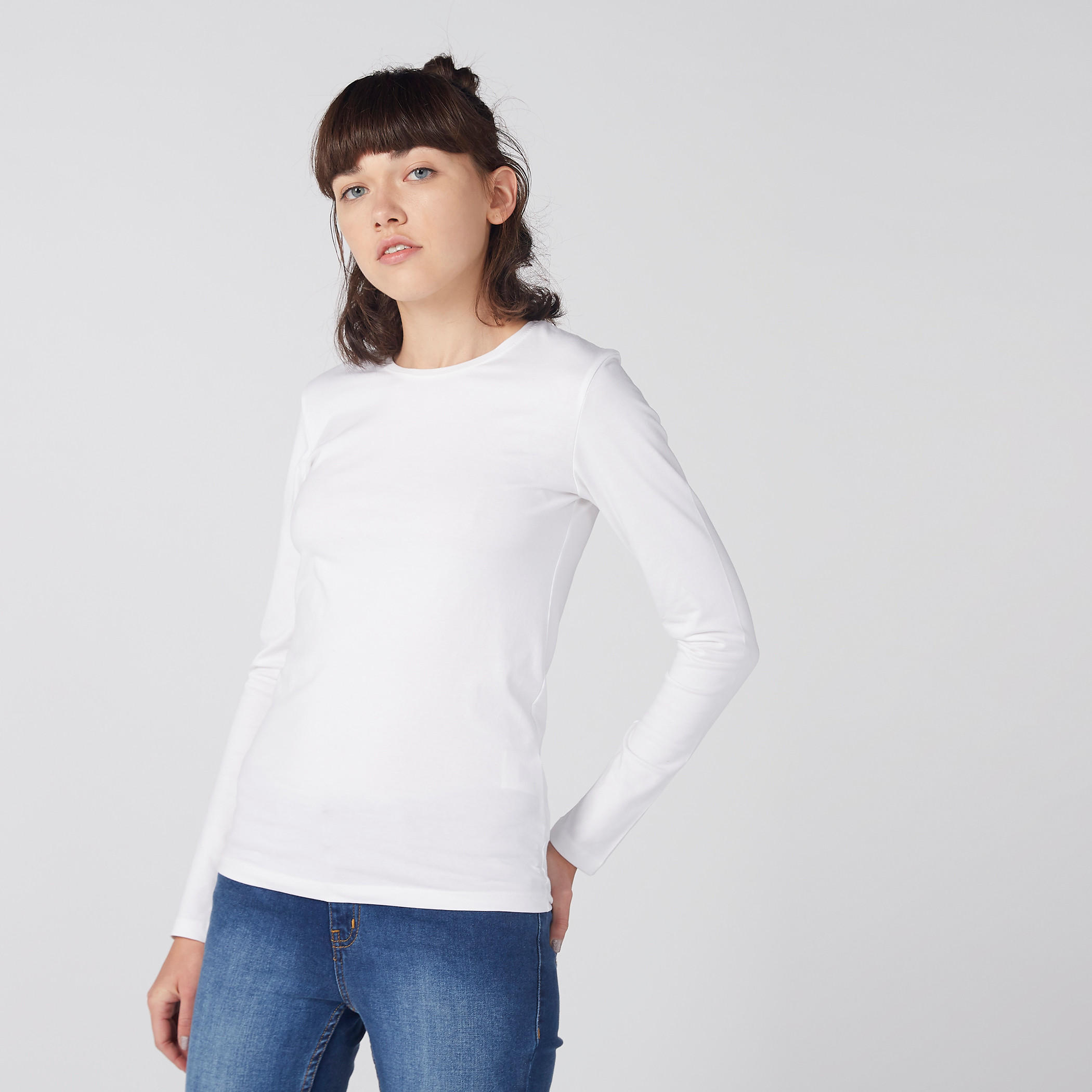 تيشيرت سادة بياقة ضيّقة وأكمام قصيرة-women-clothing-tshirts-image-7
