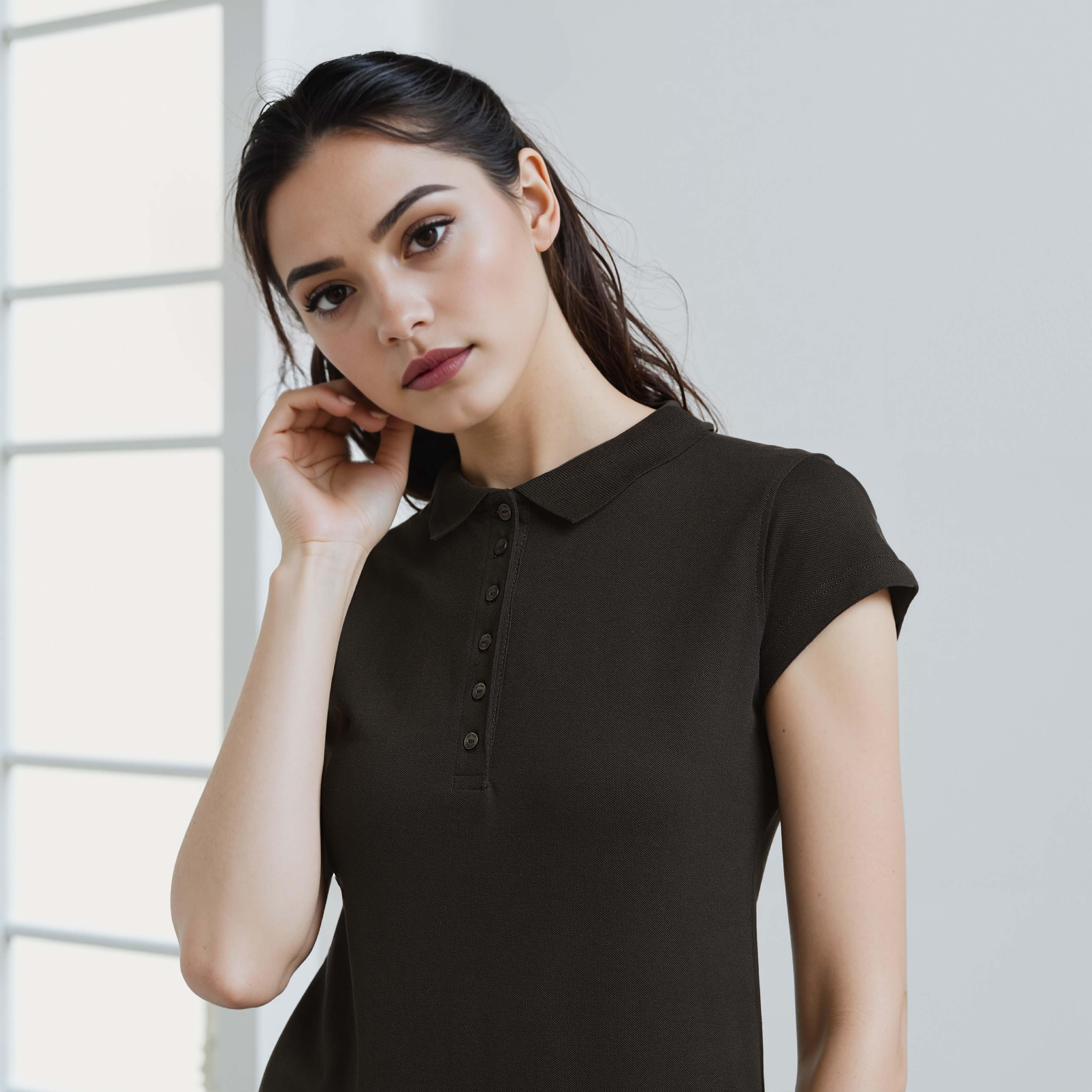 بلوزة بولو سادة بأكمام كاب-women-clothing-tshirts-image-3