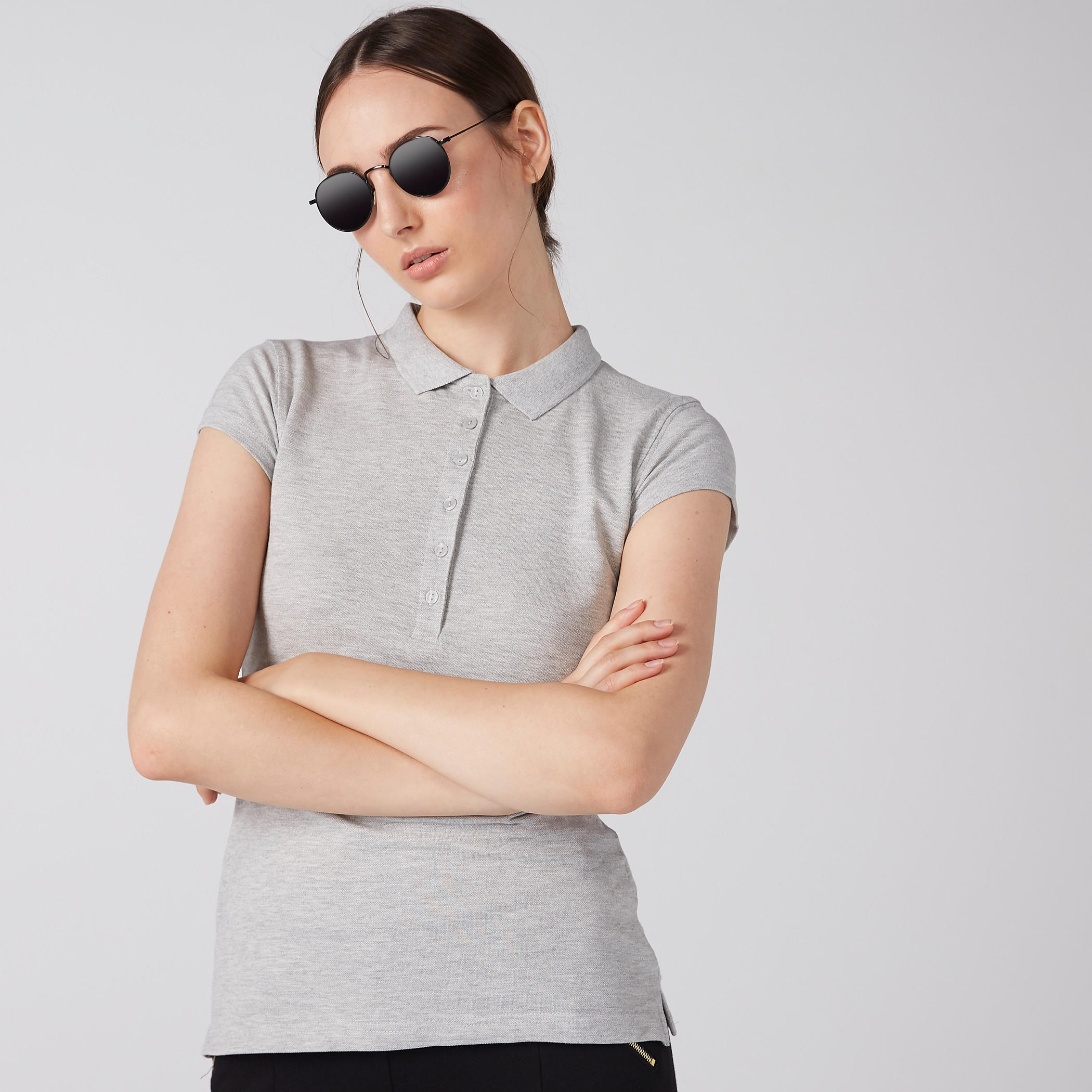 تيشيرت بياقة بولو وأكمام قصيرة-women-clothing-tshirts-image-1