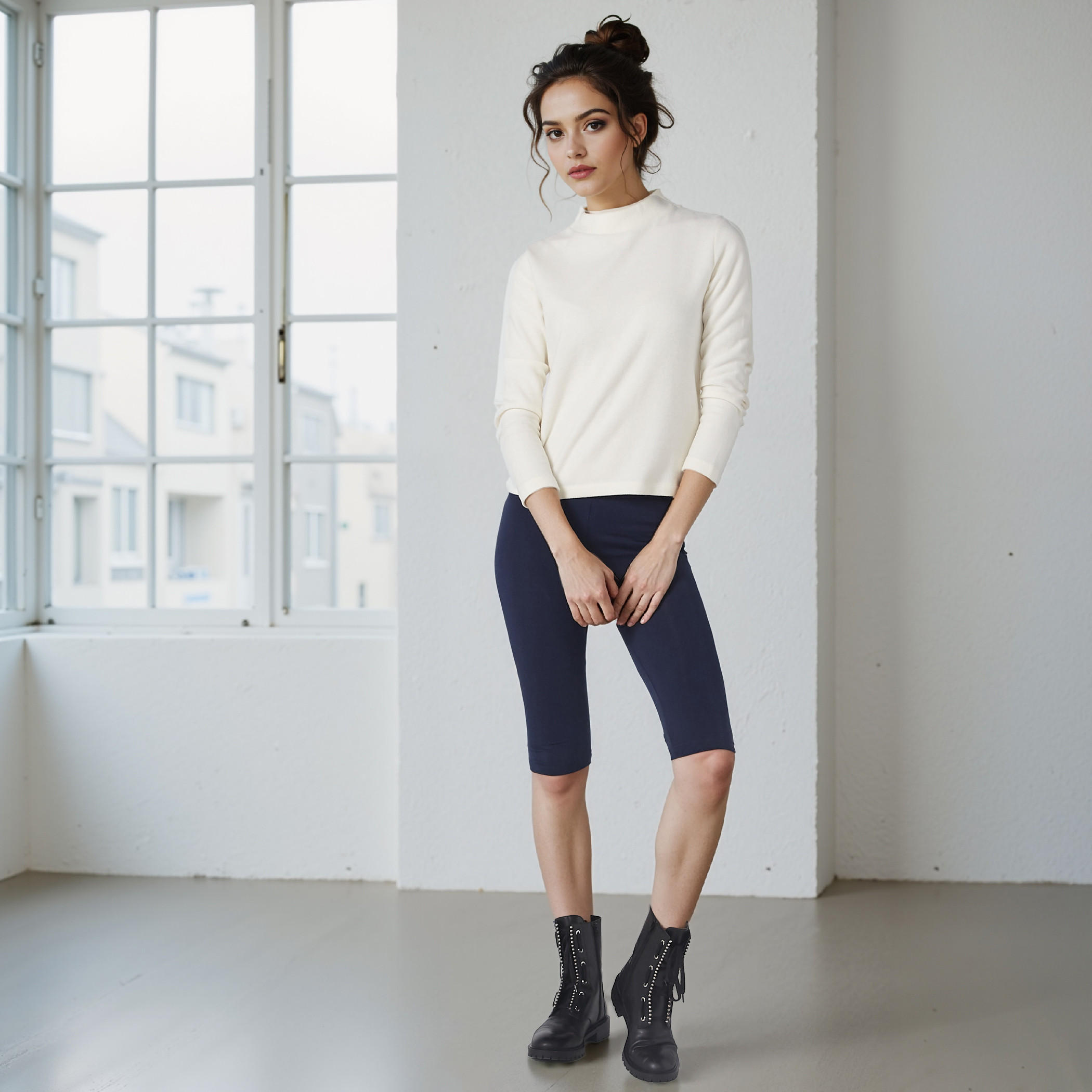 3/4 Leggings with Flexi Comfort Elasticised Waistband-women-clothing-bottoms-trousers-image-1