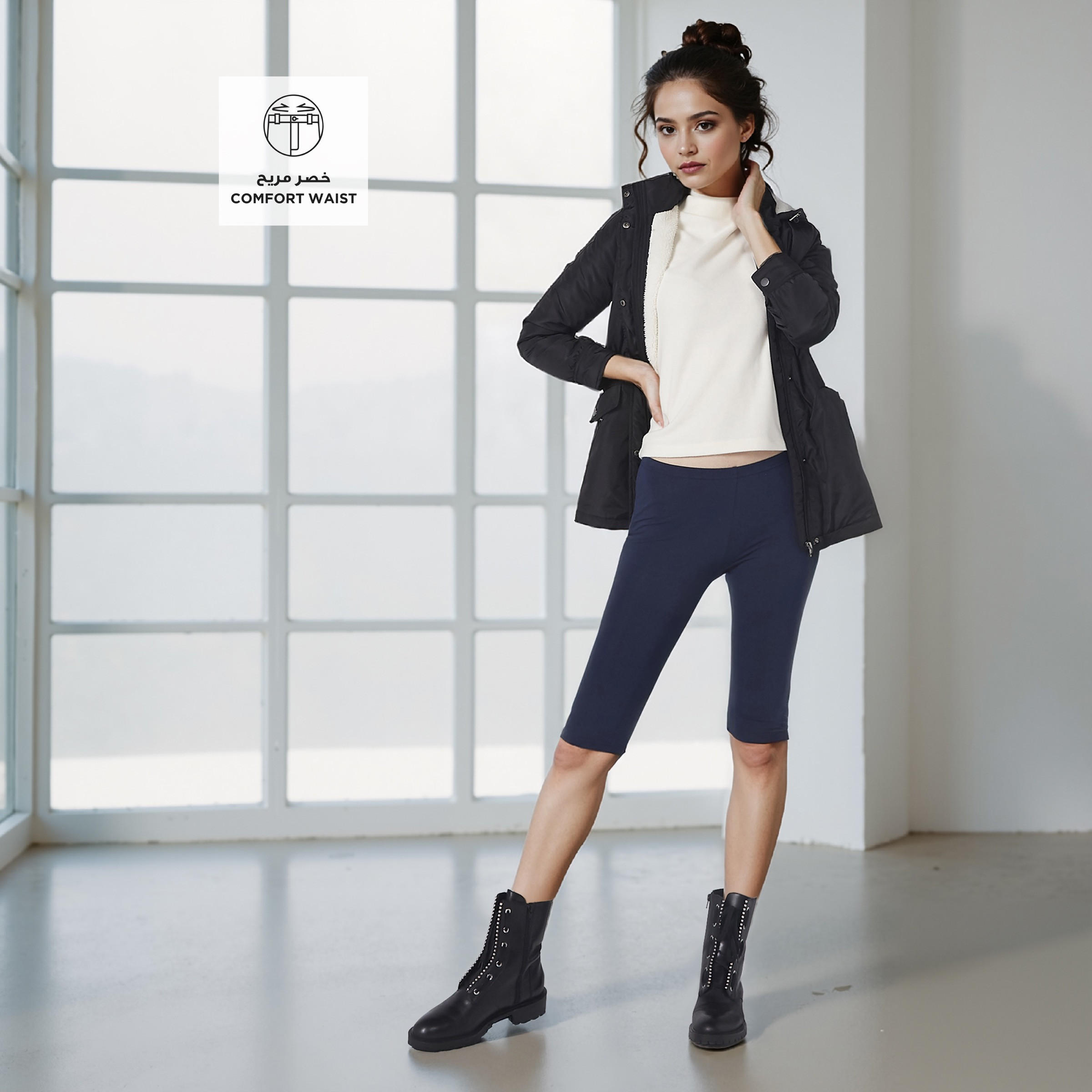 3/4 Leggings with Flexi Comfort Elasticised Waistband-women-clothing-bottoms-trousers-image-2