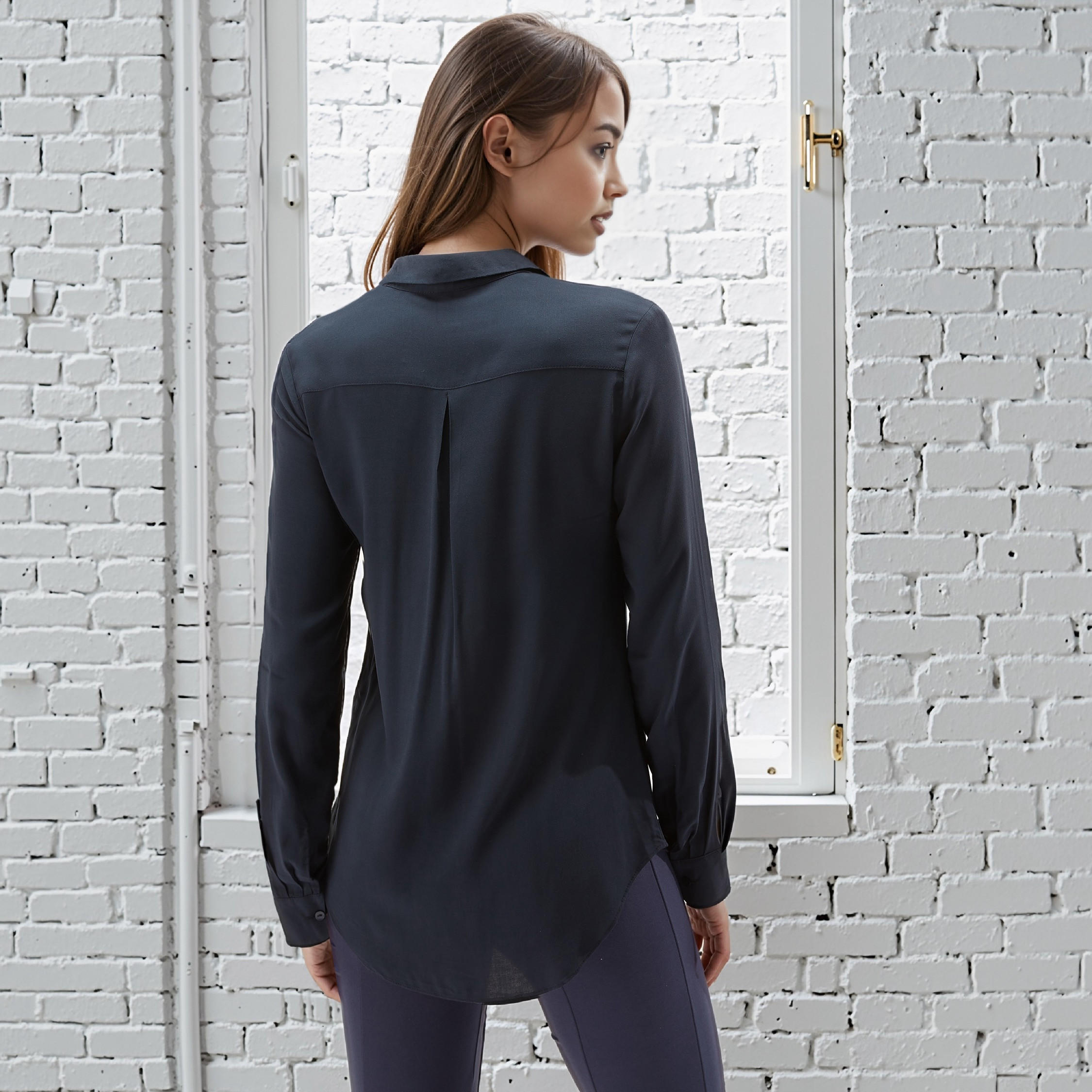 Viscose Shirt with Spread Collar and Long Sleeves-women-clothing-shirtsandblouses-shirts-image-14