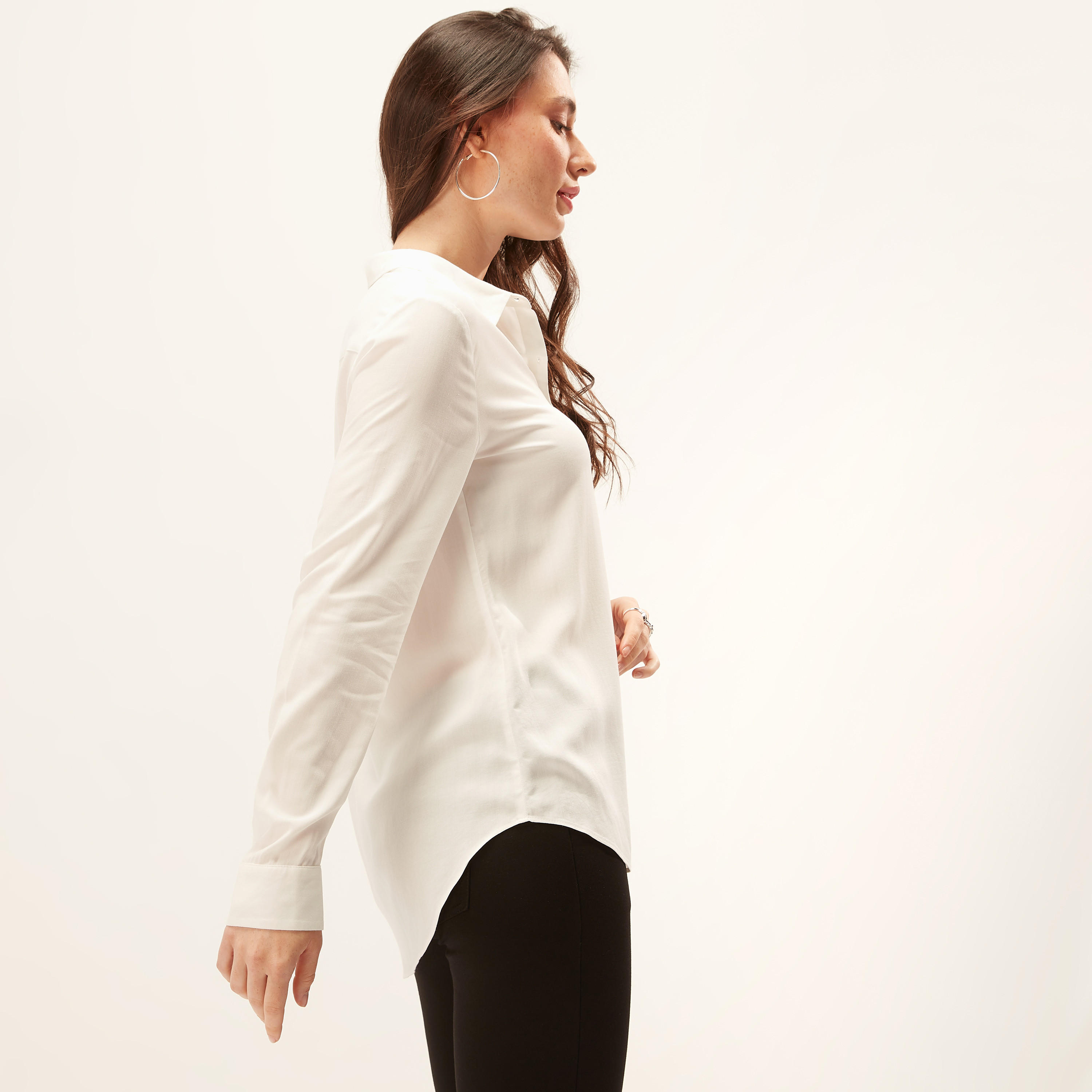 قميص بياقة عاديّة وأكمام طويلة-women-clothing-shirtsandblouses-shirts-image-1