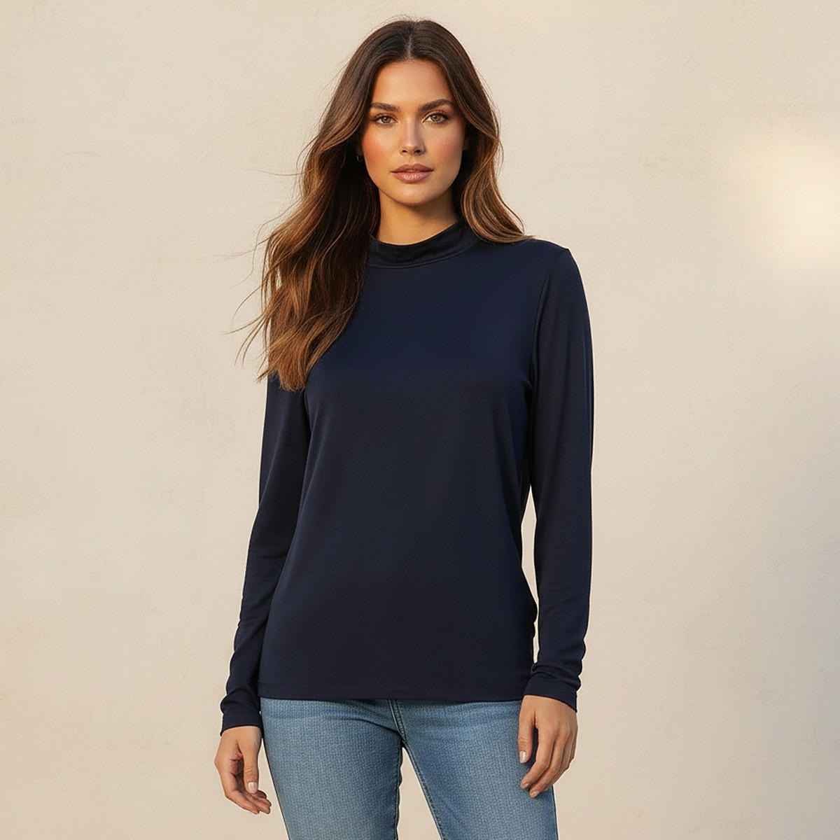 Slim Fit UltraStretch T-shirt with Long Sleeves-women-clothing-tshirts-image-1