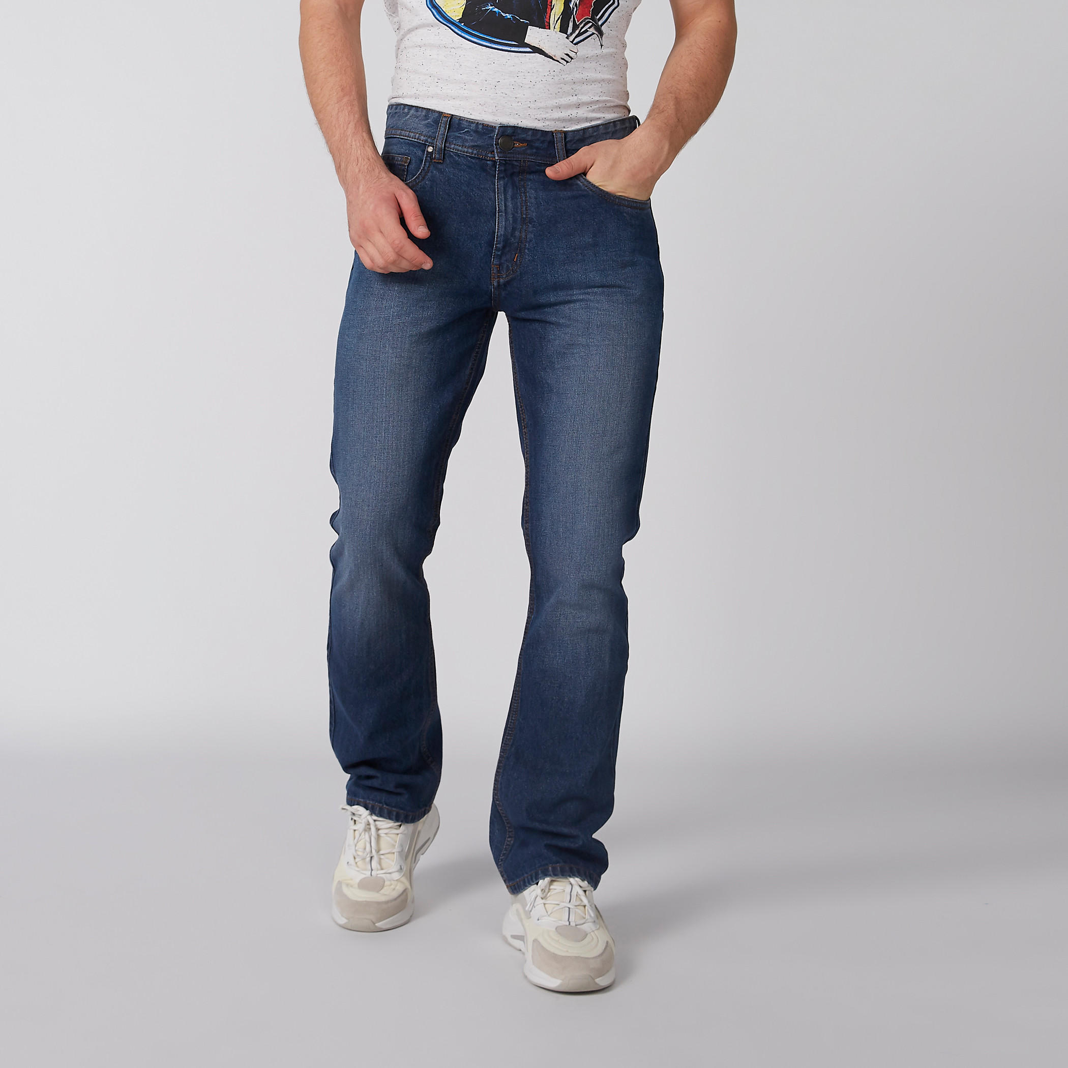 Jeans with Button Closure and Pocket Detail-men-clothing-bottoms-jeans-image-1