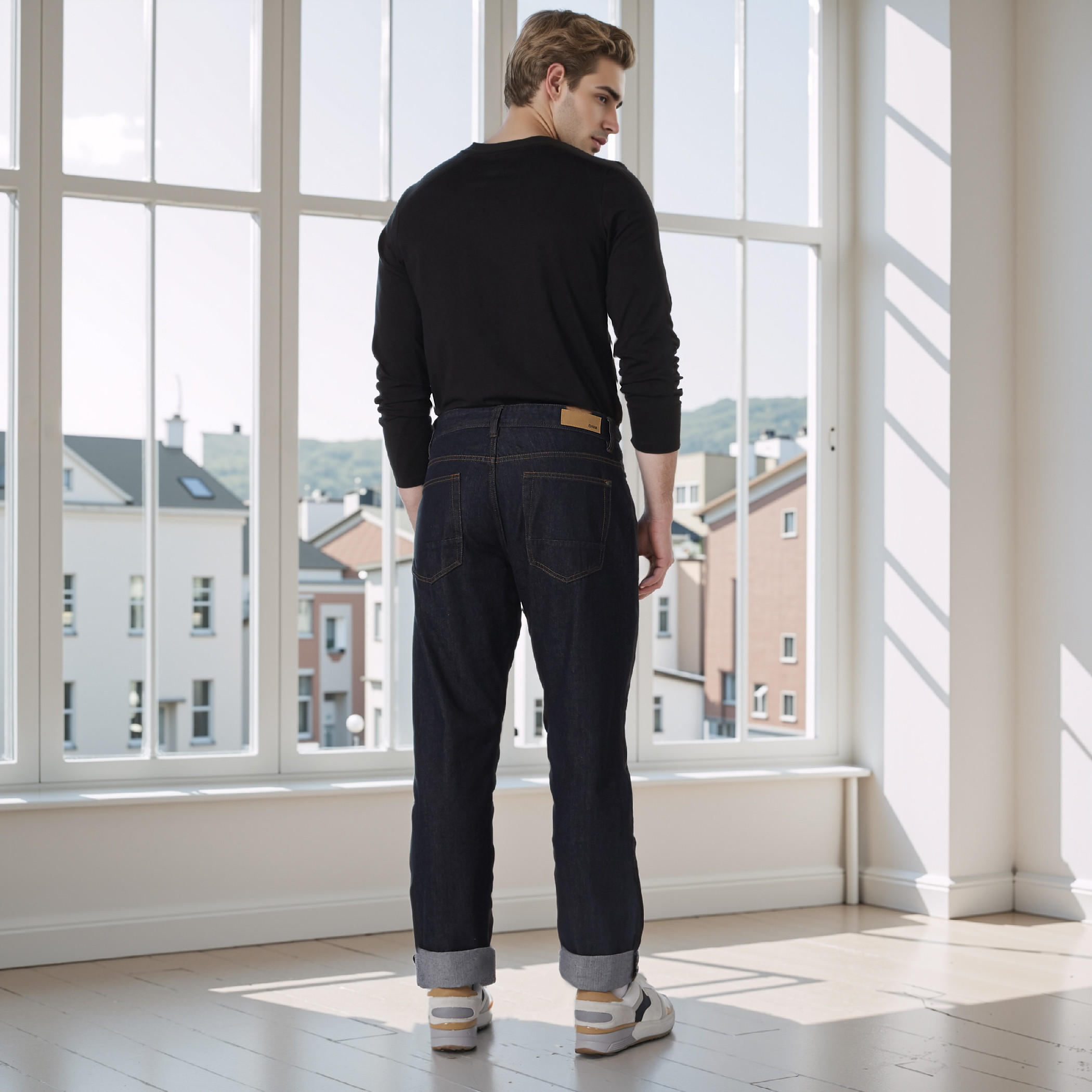 Jeans with Button Closure and Pocket Detail-men-clothing-bottoms-jeans-image-3