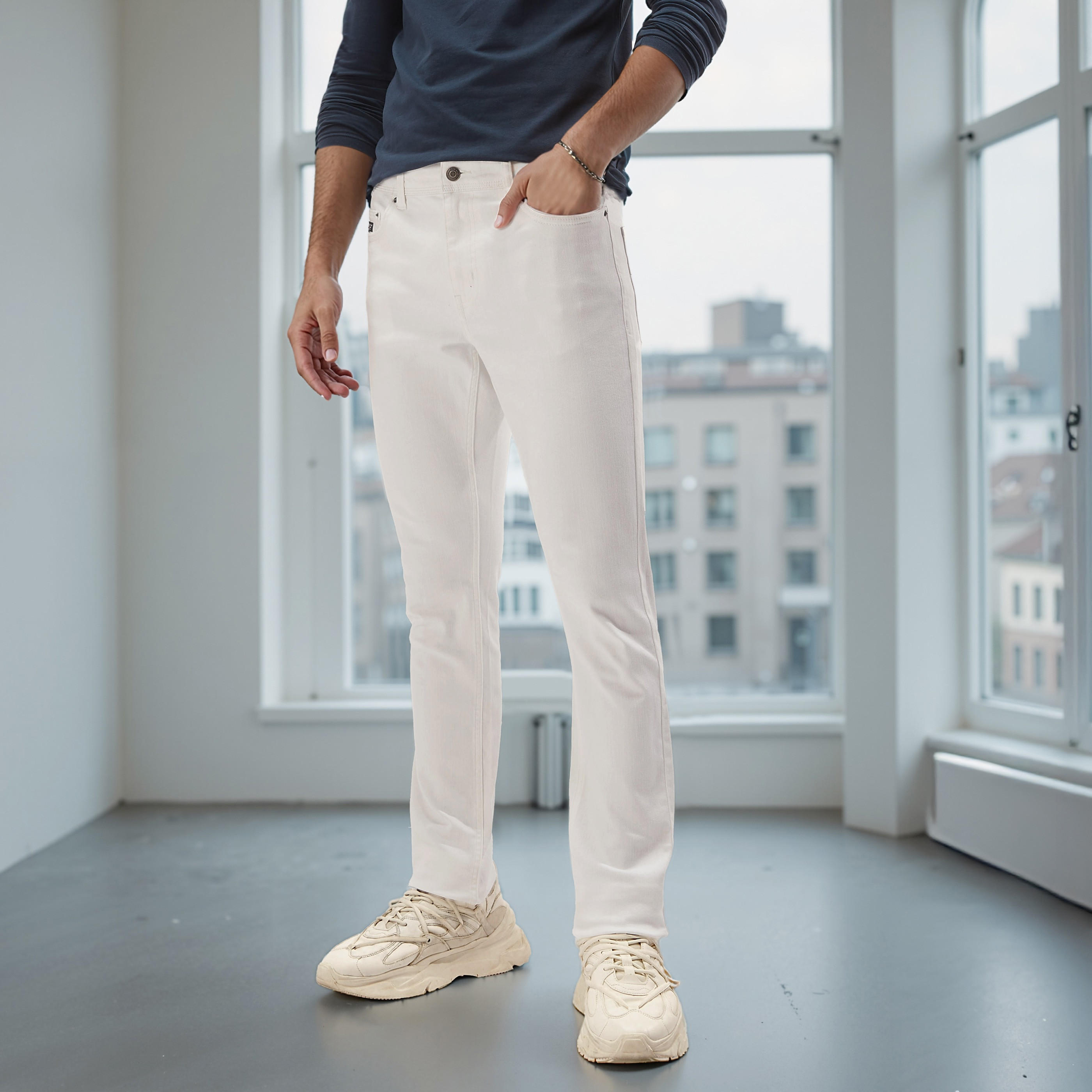 Skinny Fit Jeans with Pocket Detail and Belt Loops-men-clothing-bottoms-jeans-image-1