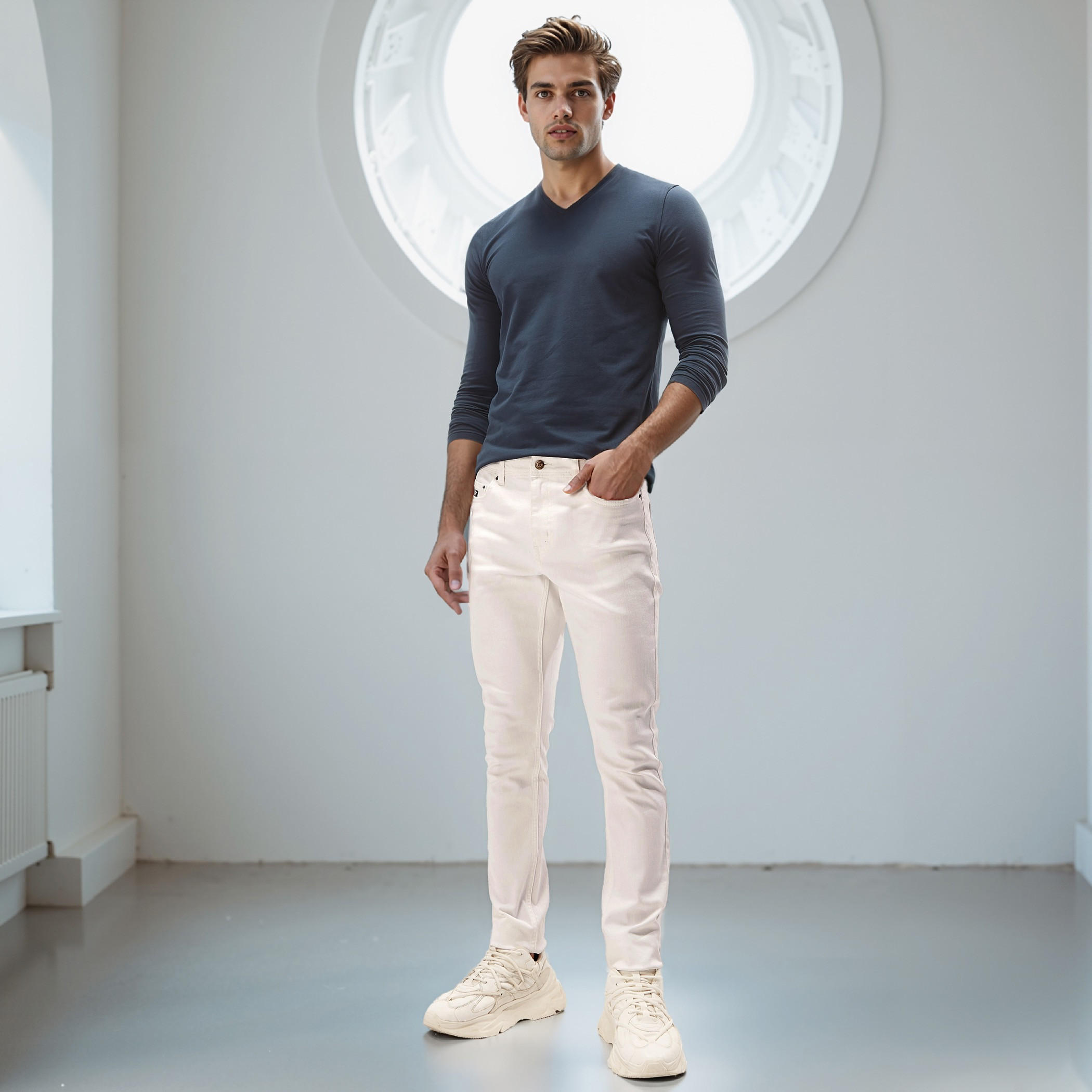 Skinny Fit Jeans with Pocket Detail and Belt Loops-men-clothing-bottoms-jeans-image-2