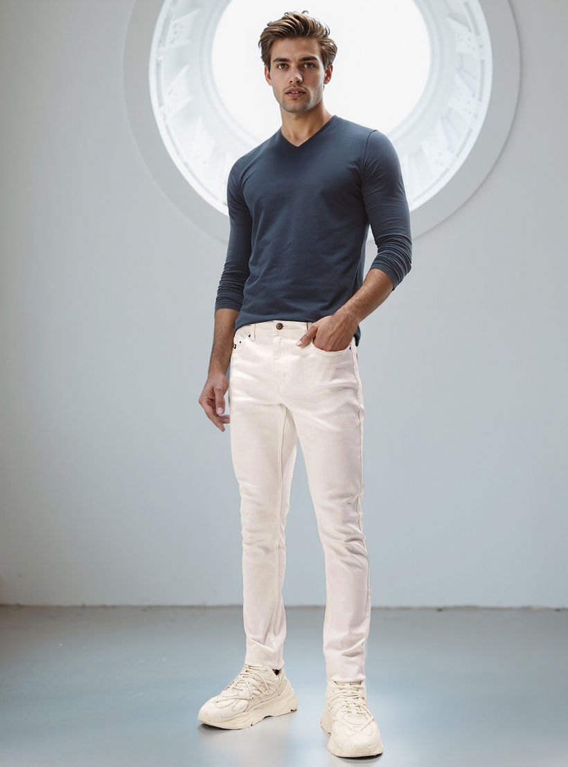 Skinny Fit Jeans with Pocket Detail and Belt Loops-men-clothing-bottoms-jeans-image-2