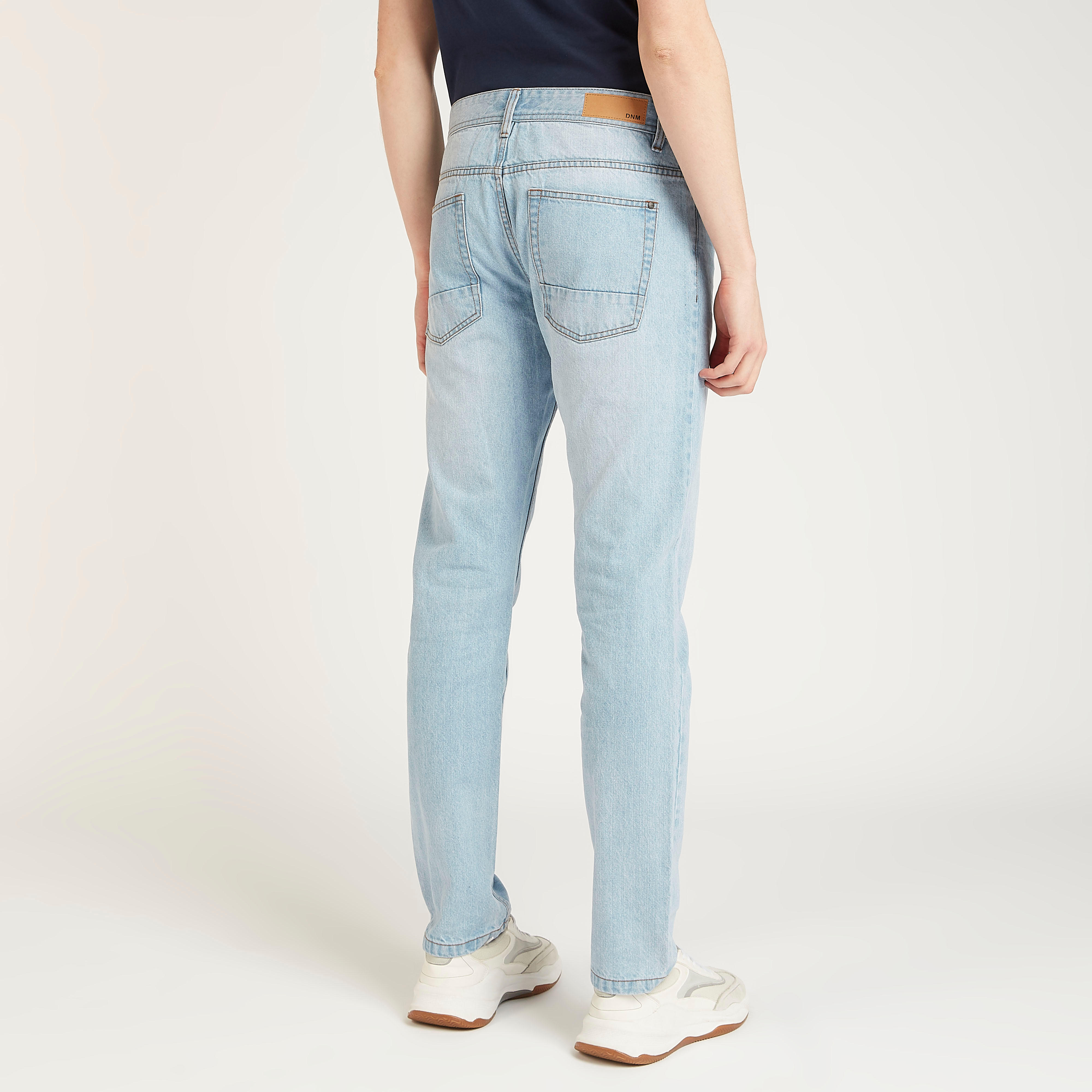 بنطلون جينز طويل بتفاصيل جيوب وحلقات للحزام-men-clothing-bottoms-jeans-image-5
