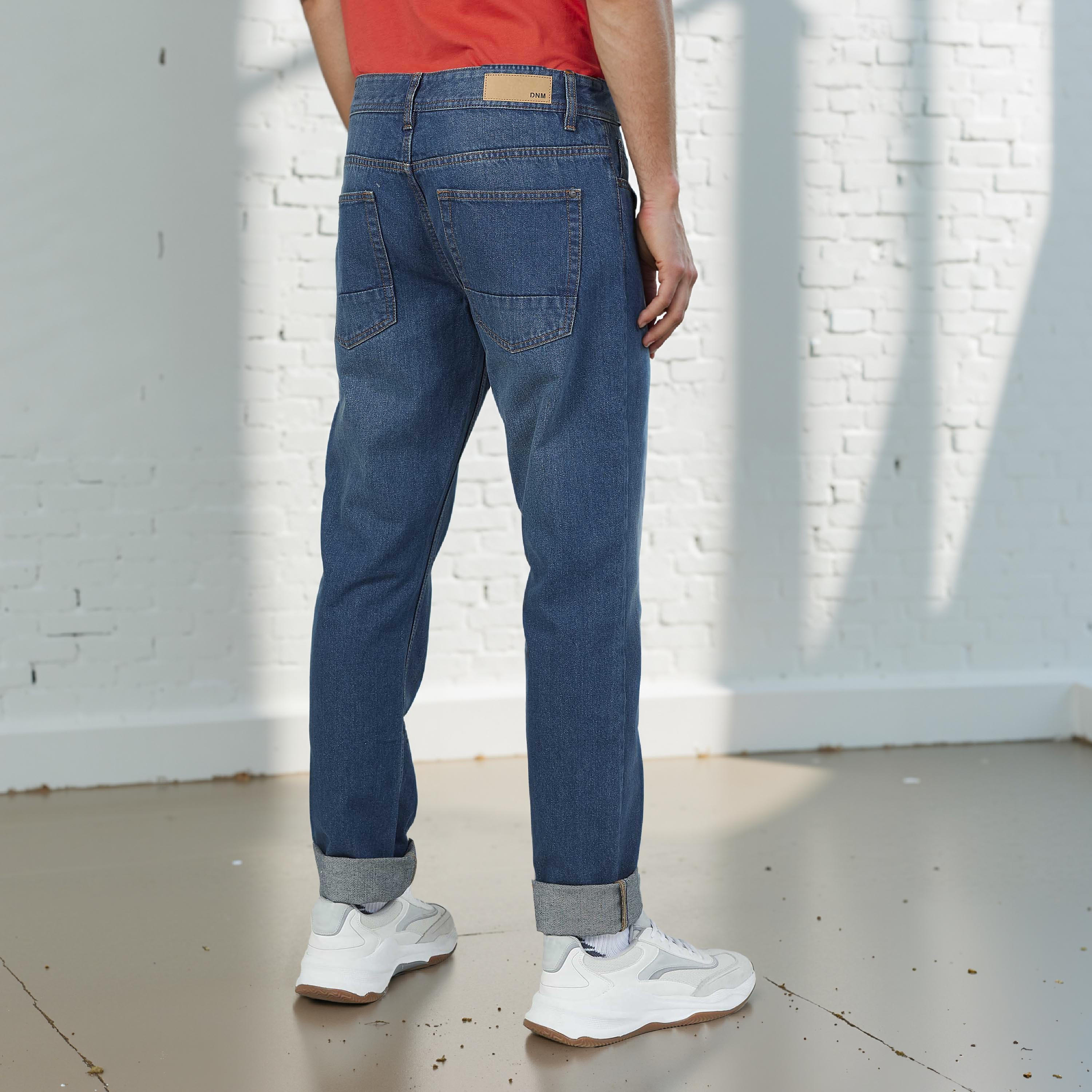 بنطال جينز طويل بتفاصيل جيوب وحلقات للحزام-men-clothing-bottoms-jeans-image-5