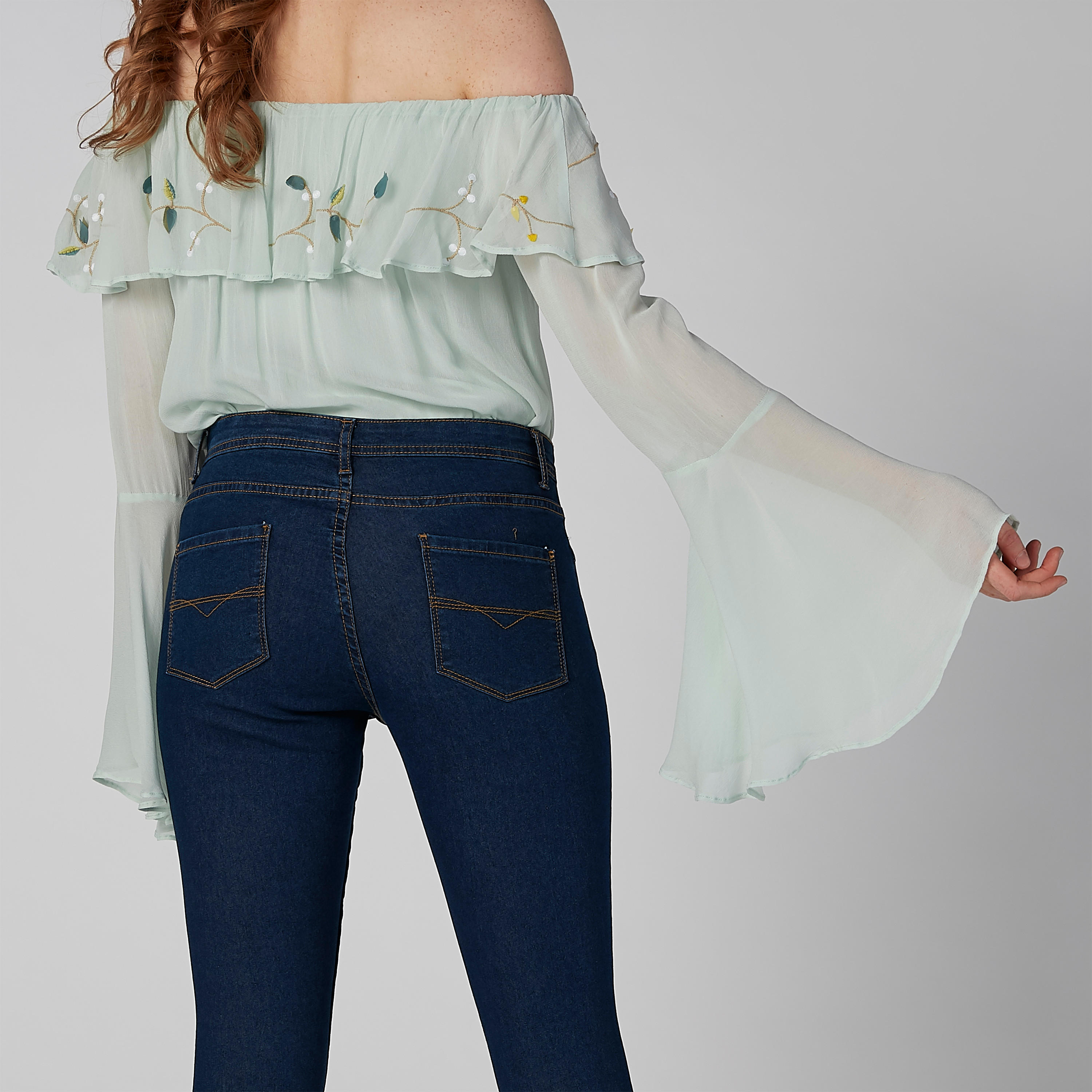 بنطال جينز طويل سادة بجيوب وحلقات للحزام-women-clothing-bottoms-jeans-image-6