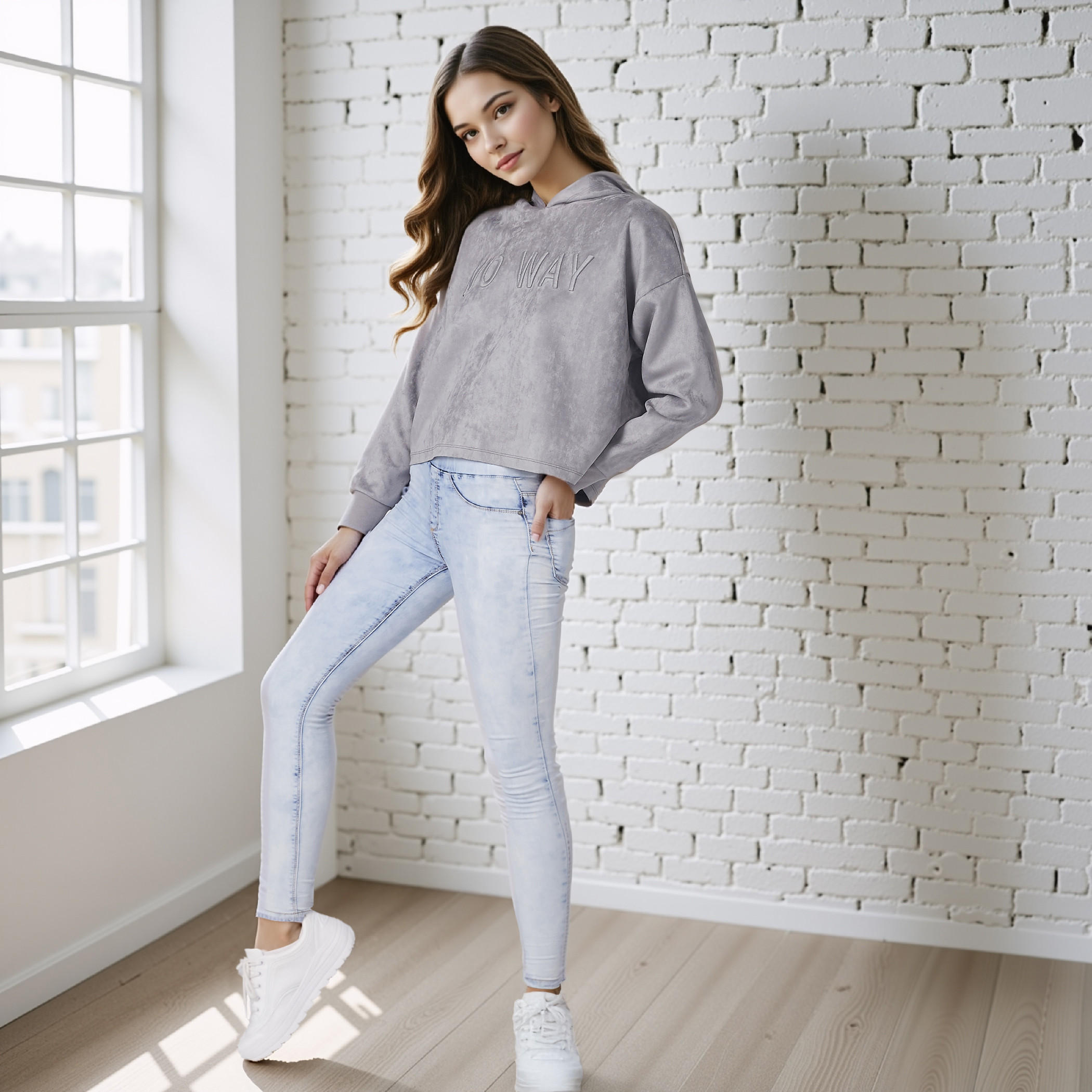 Full Length Jeggings with Elasticised Waistband and Pocket Detail-women-clothing-bottoms-leggings-image-2